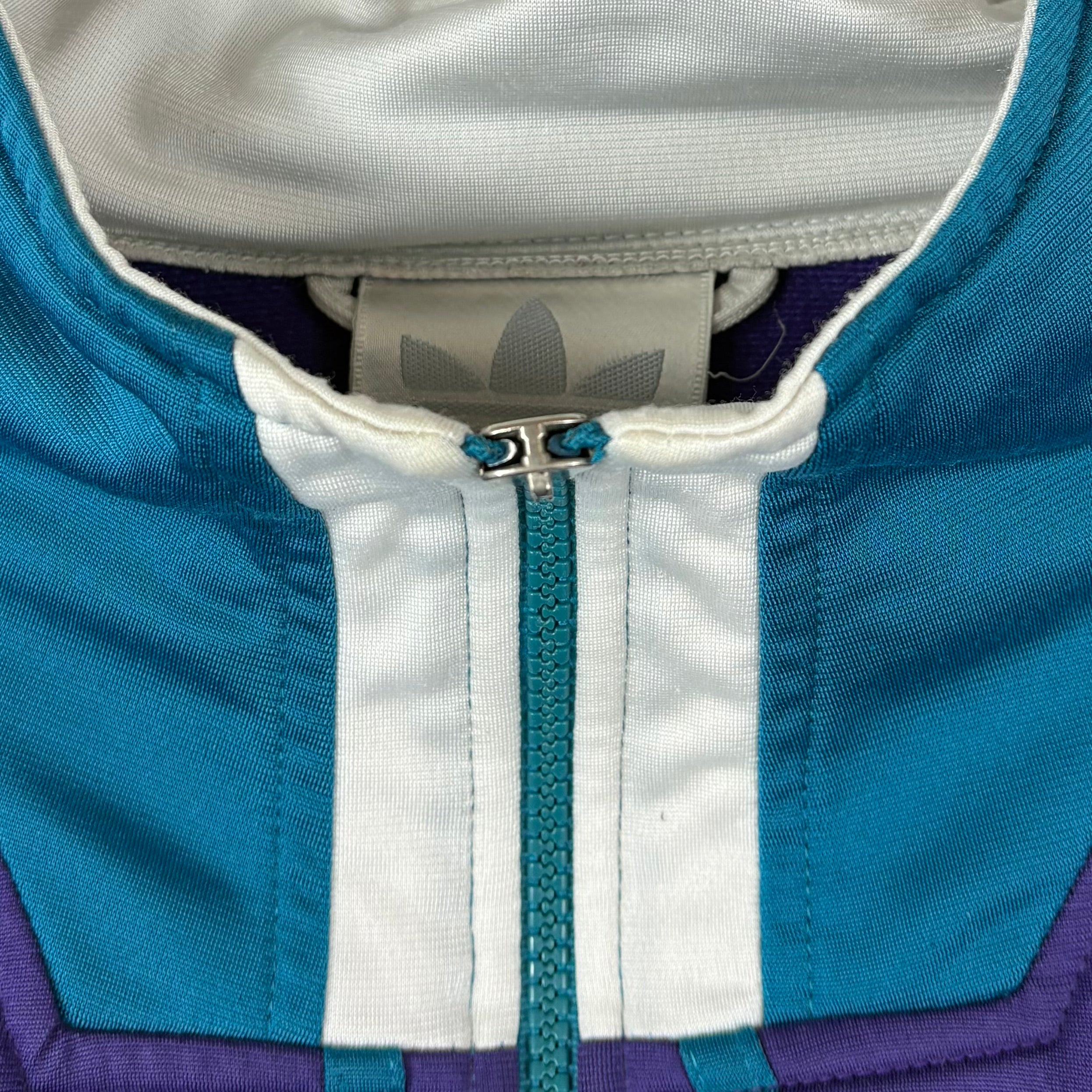 Adidas 90s Trefoil Vintage Trainingsjacke Türkis Lila L - Vinverse