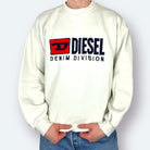 Diesel Big Logo Vintage Sweater Creme Weiß L - Vinverse