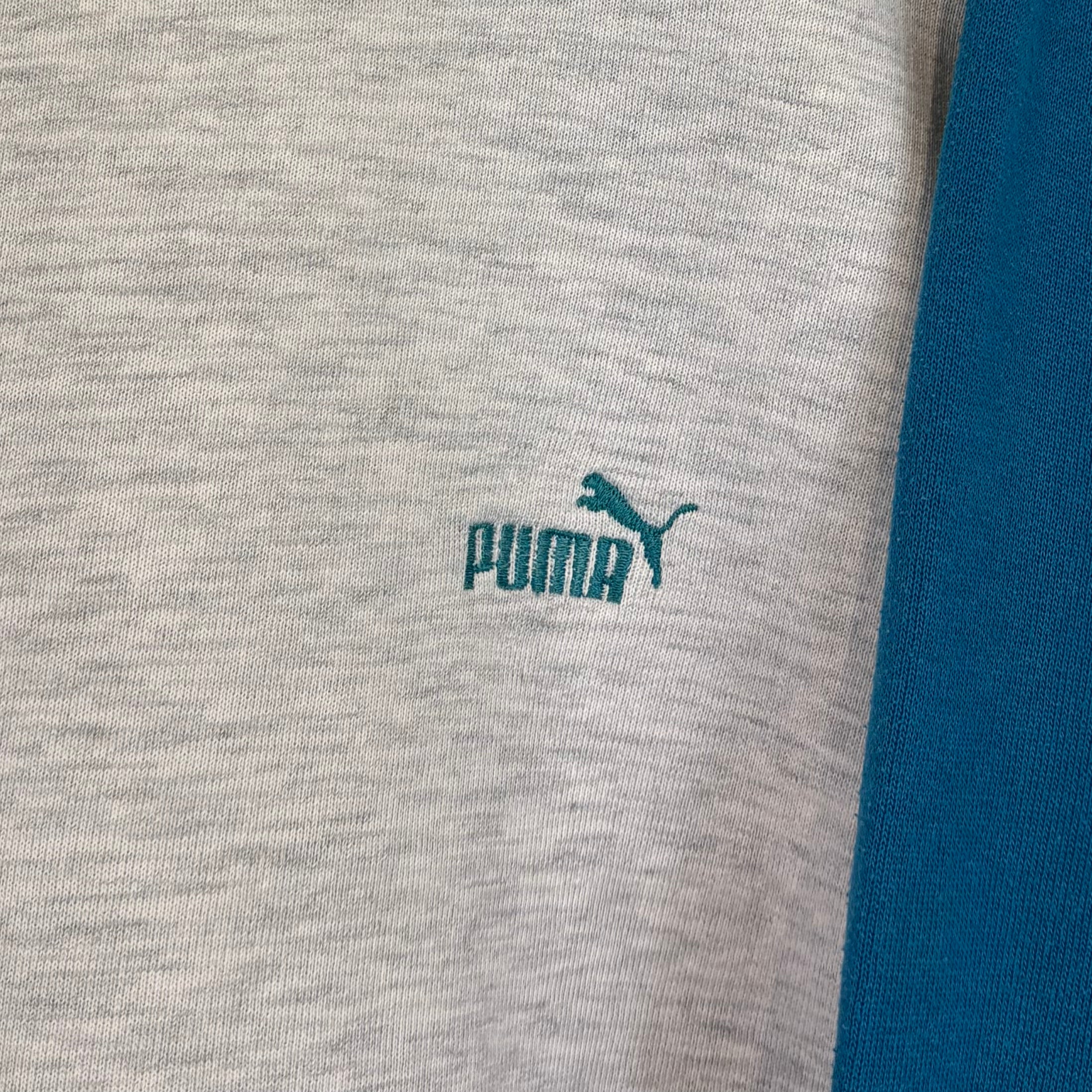 Puma 90s Vintage Sweater Grau Türkis Lila XL - Vinverse