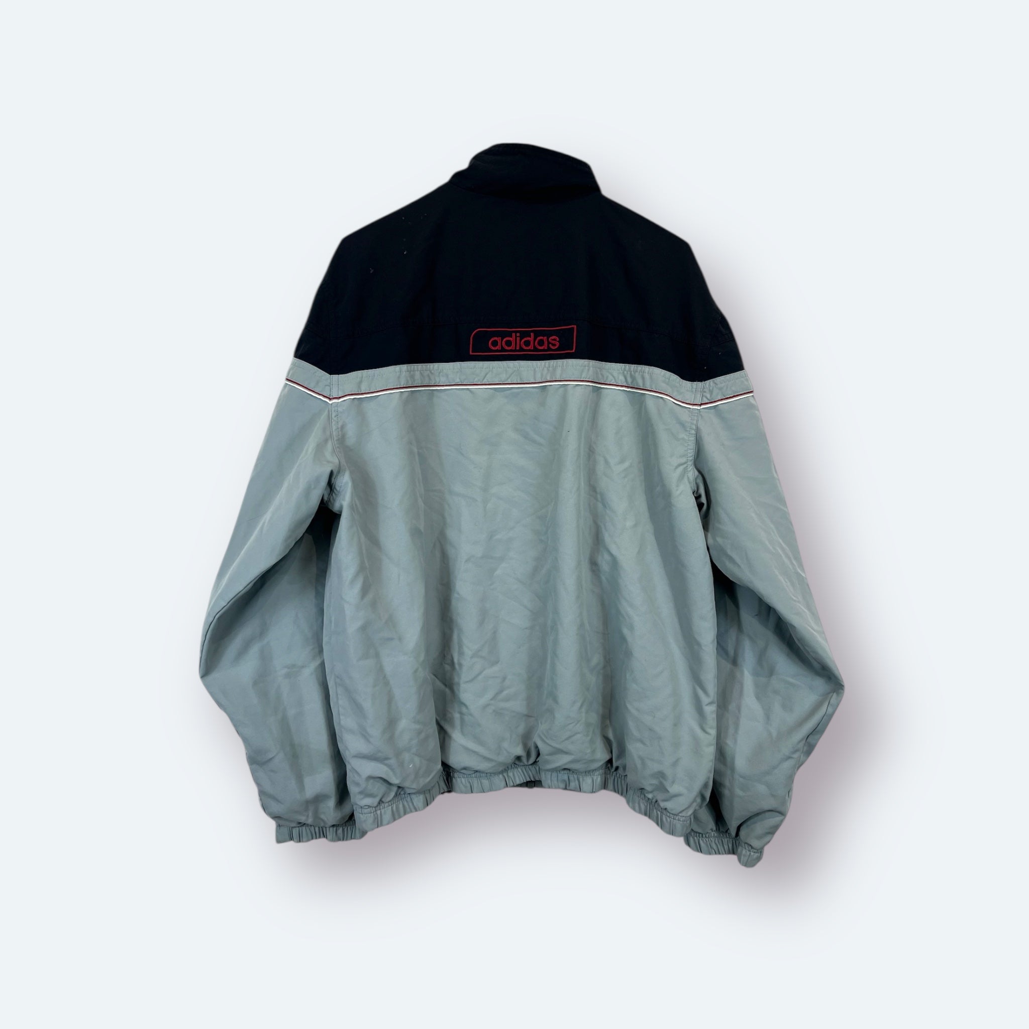 Adidas 2000er Trainingsjacke bestickt Grau M - Vinverse