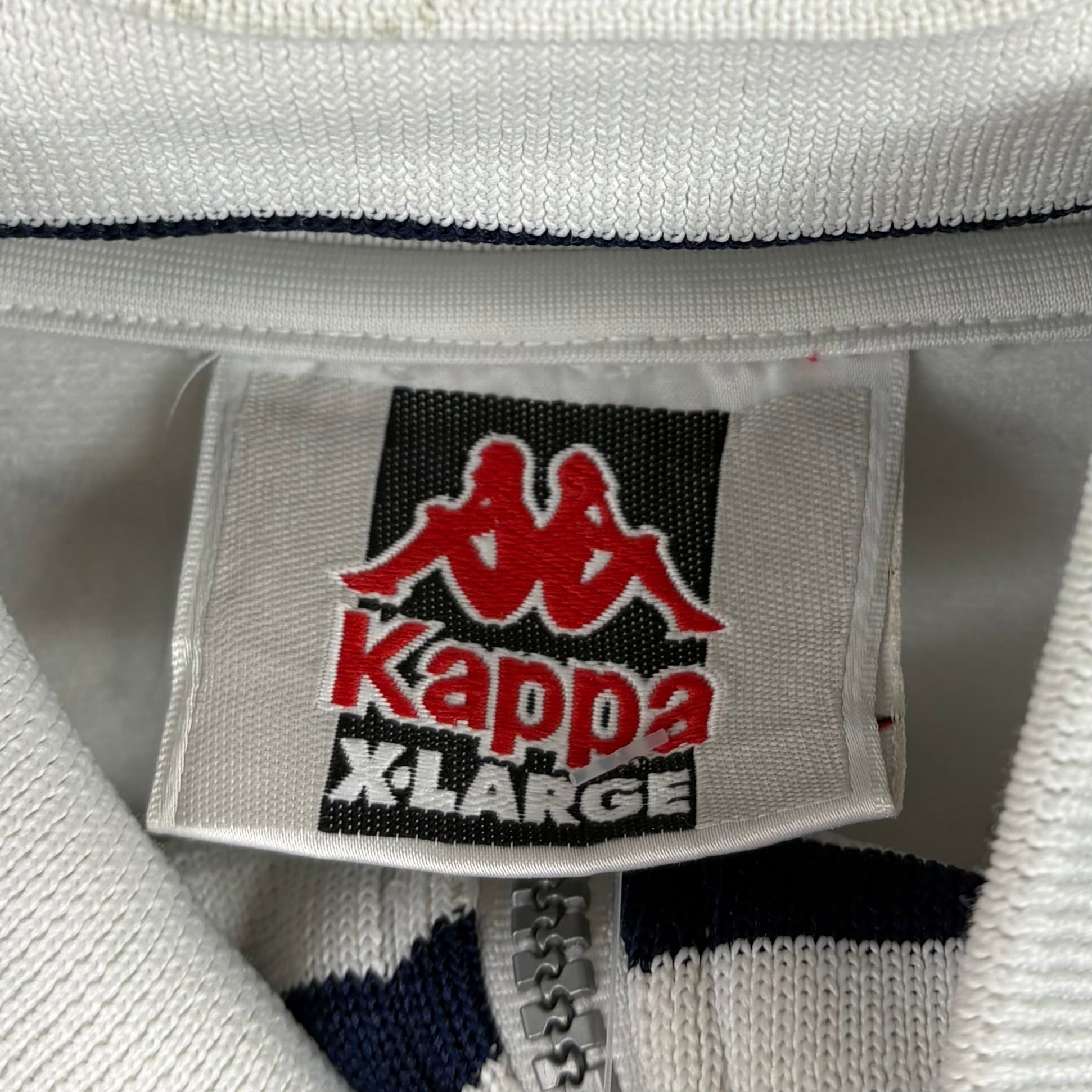 Kappa 90s Vintage Trainingsjacke Weiß Marineblau XL - Vinverse