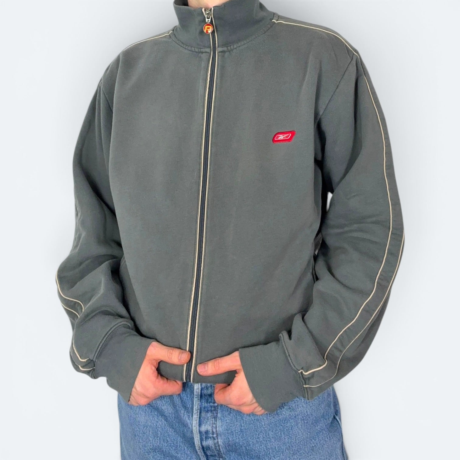 Reebok Sweatjacke 2000s Dunkelgrün XL - Vinverse