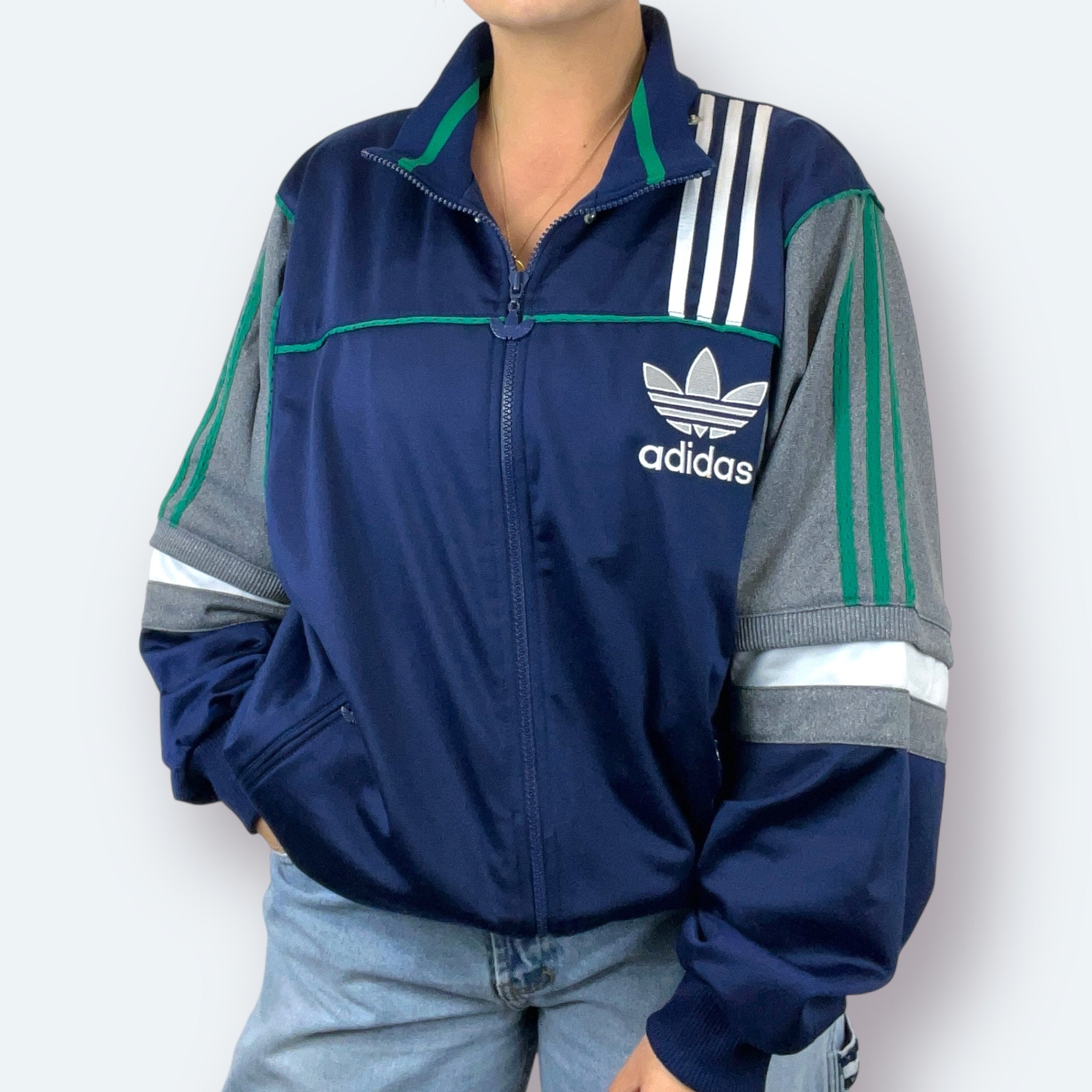 Adidas 80s Vintage Trainingsjacke Blau L - Vinverse