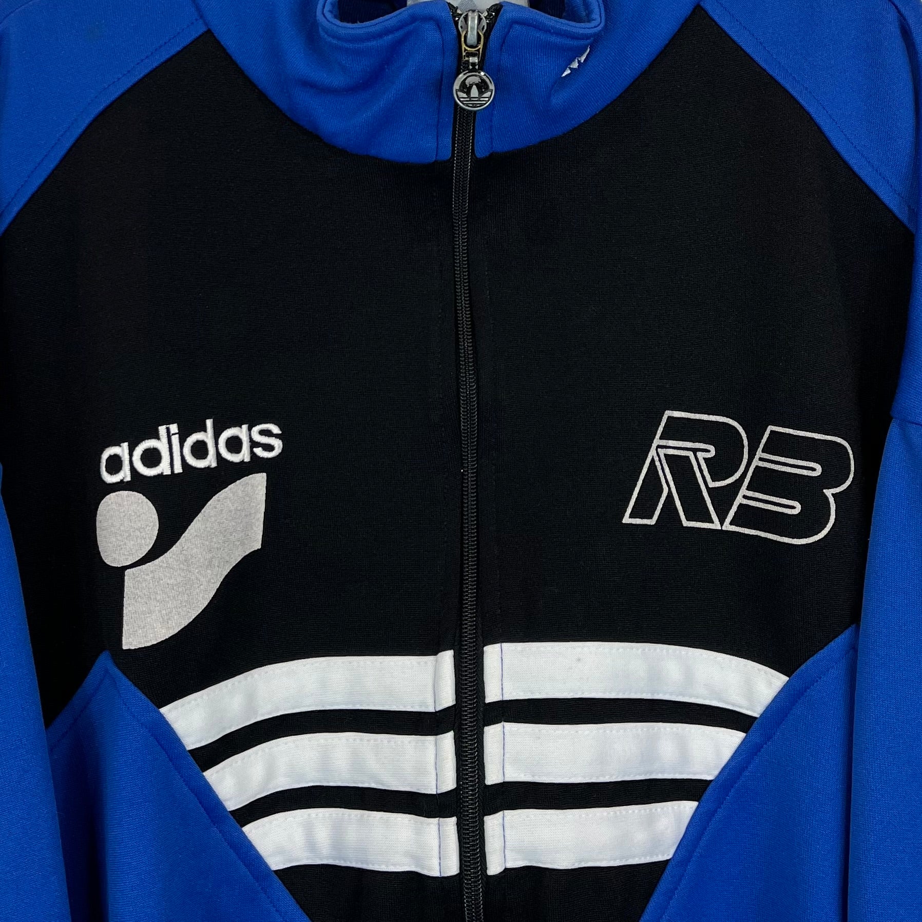 Adidas 80er 80s Vintage Trainingsjacke Blau Schwarz M - Vinverse