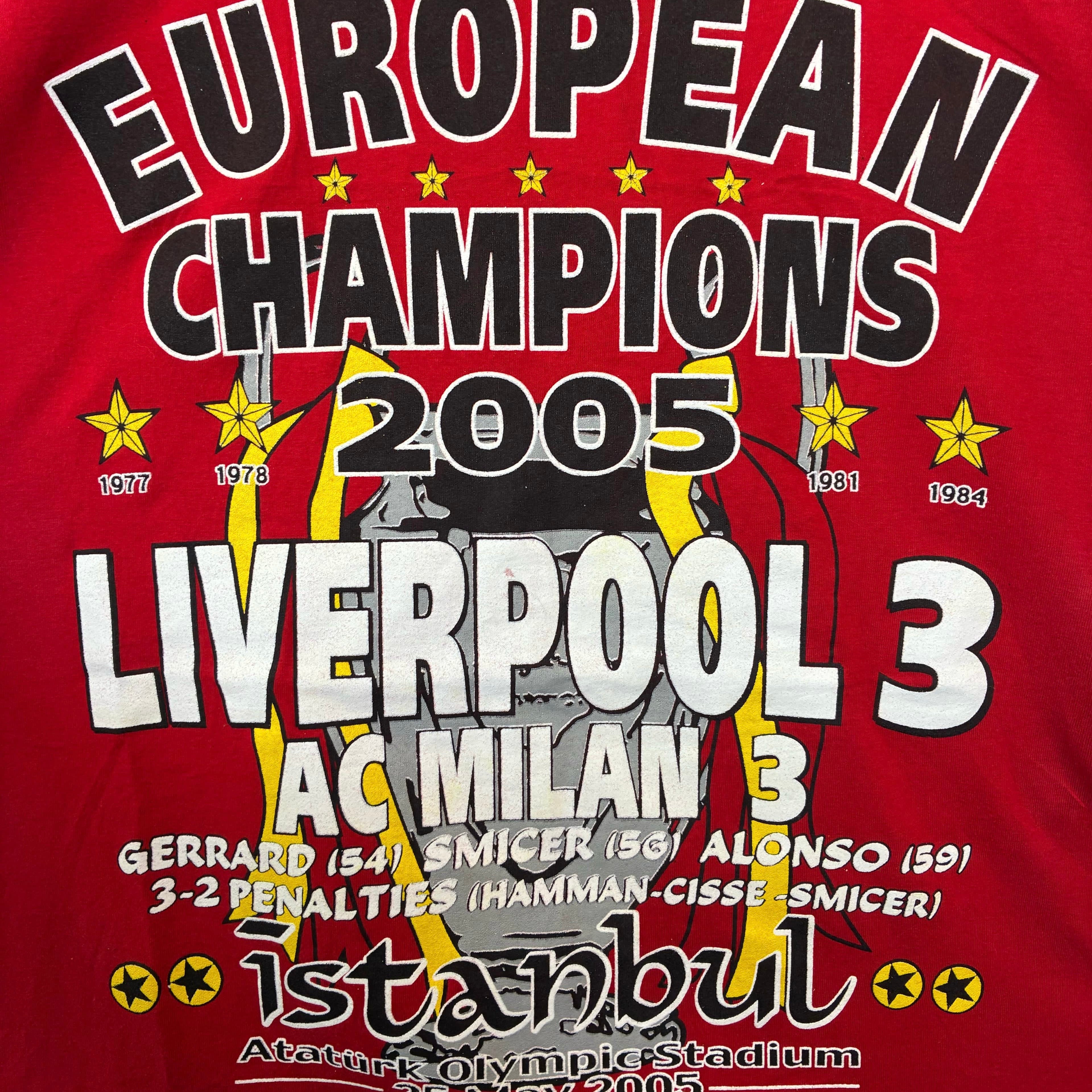 Liverpool 2005 Printed Tee European Champion XL - Vinverse