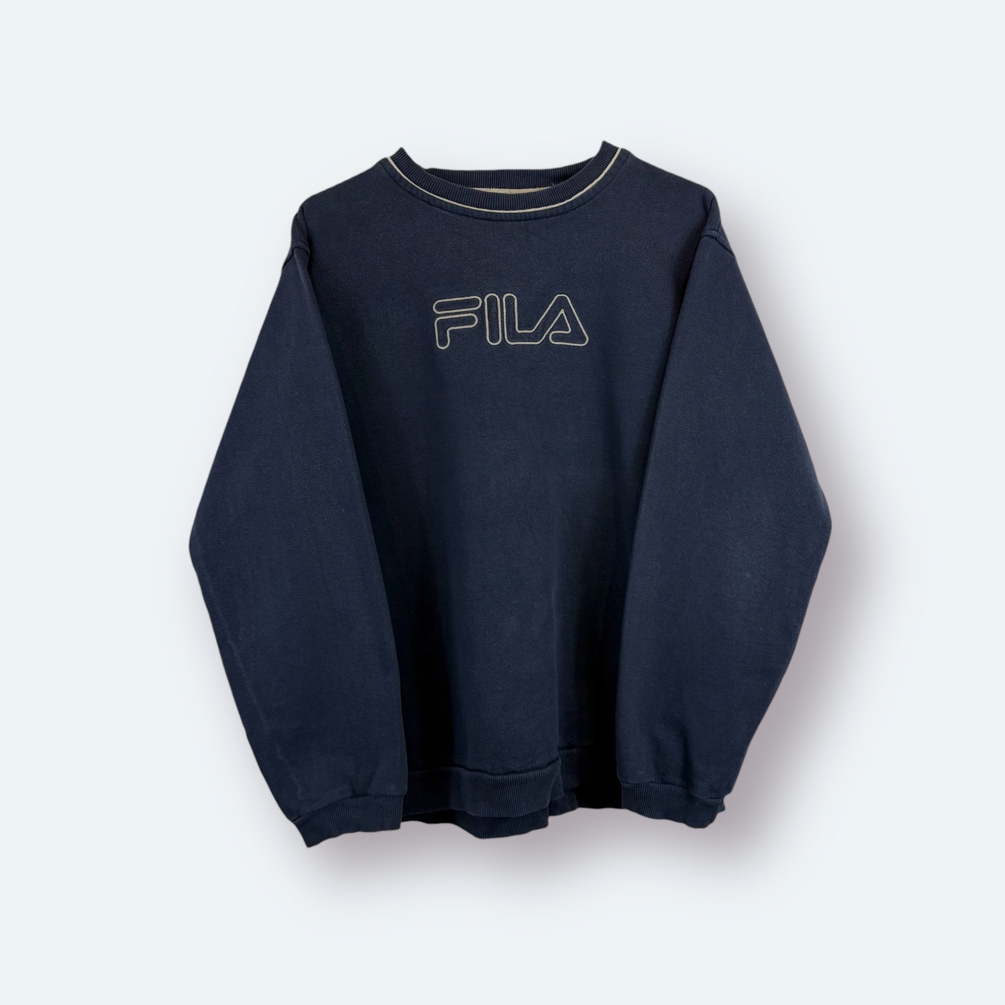 Fila Vintage Big Logo Sweater Marineblau S - Vinverse
