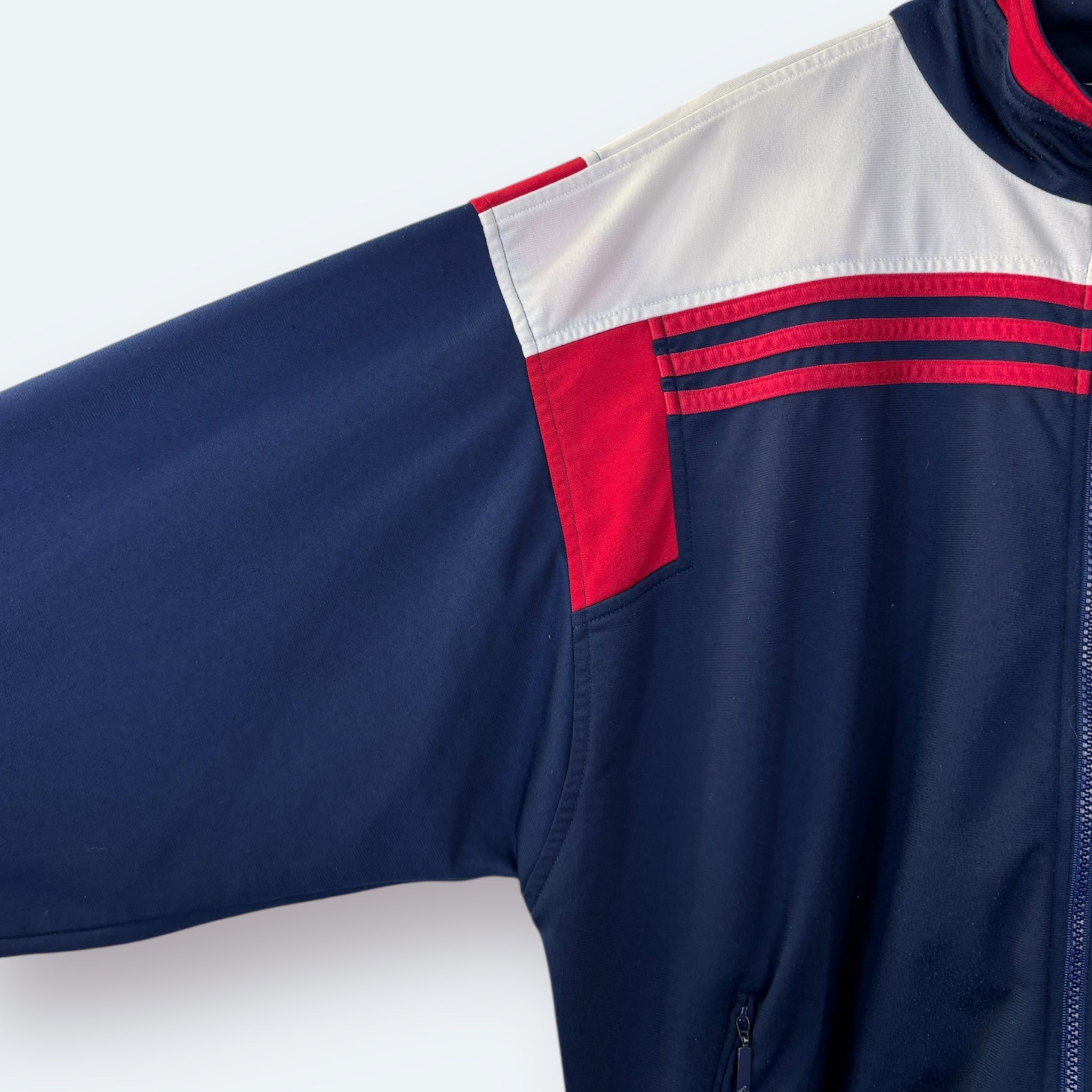 Adidas 90er Vintage Trainingsjacke bestickt Blau L - Vinverse