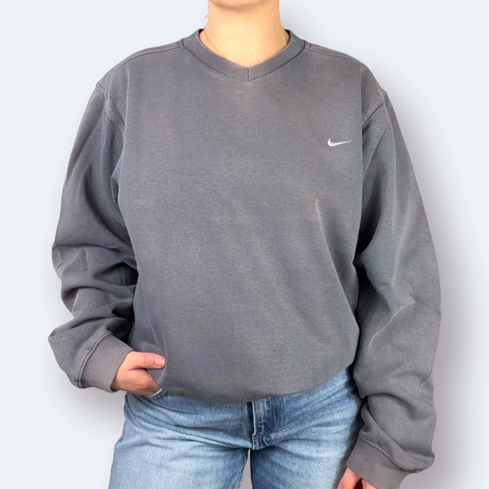 Nike 2000s Sweater Washed Grau S - Vinverse