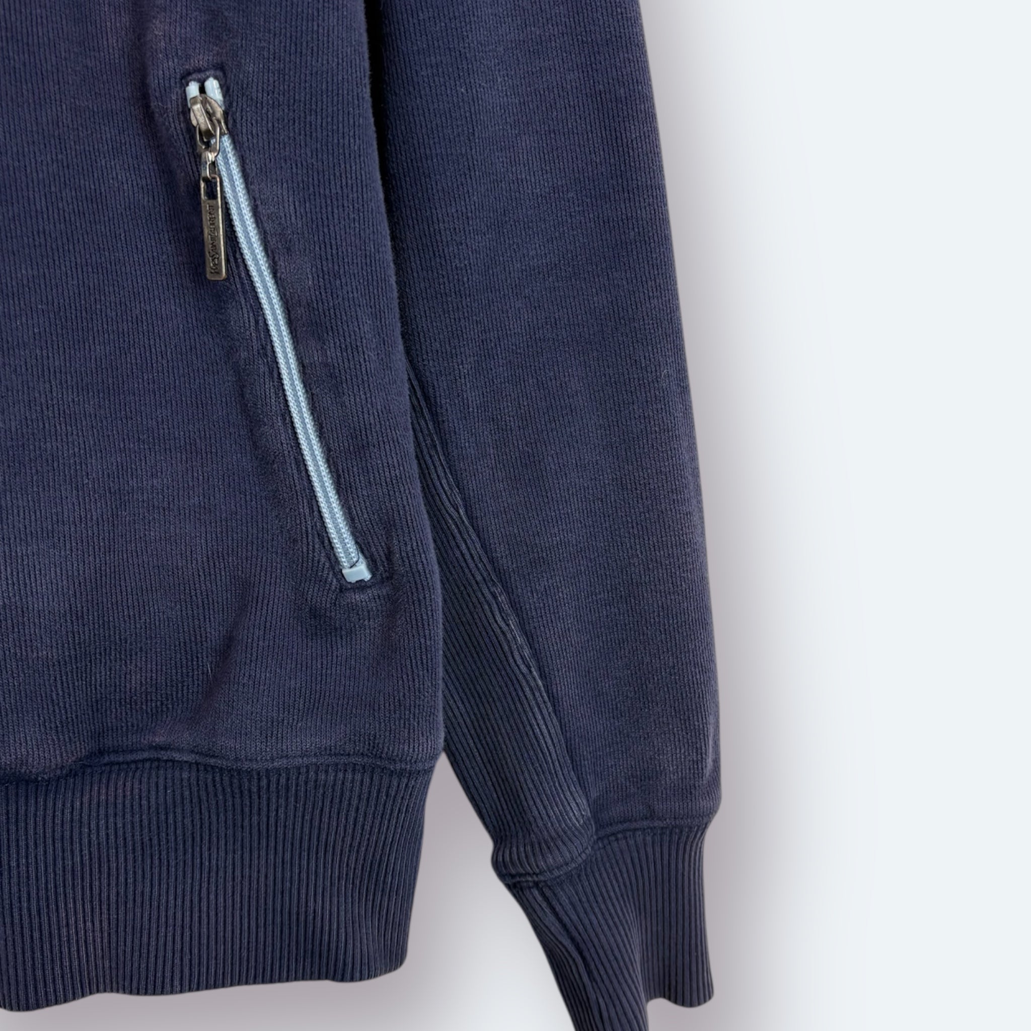 Yves Saint Laurent Vintage Zip Hoodie Marineblau S - Vinverse