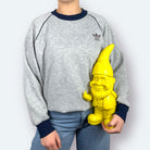 Adidas 80s Vintage Sweater Grau Marineblau S - Vinverse