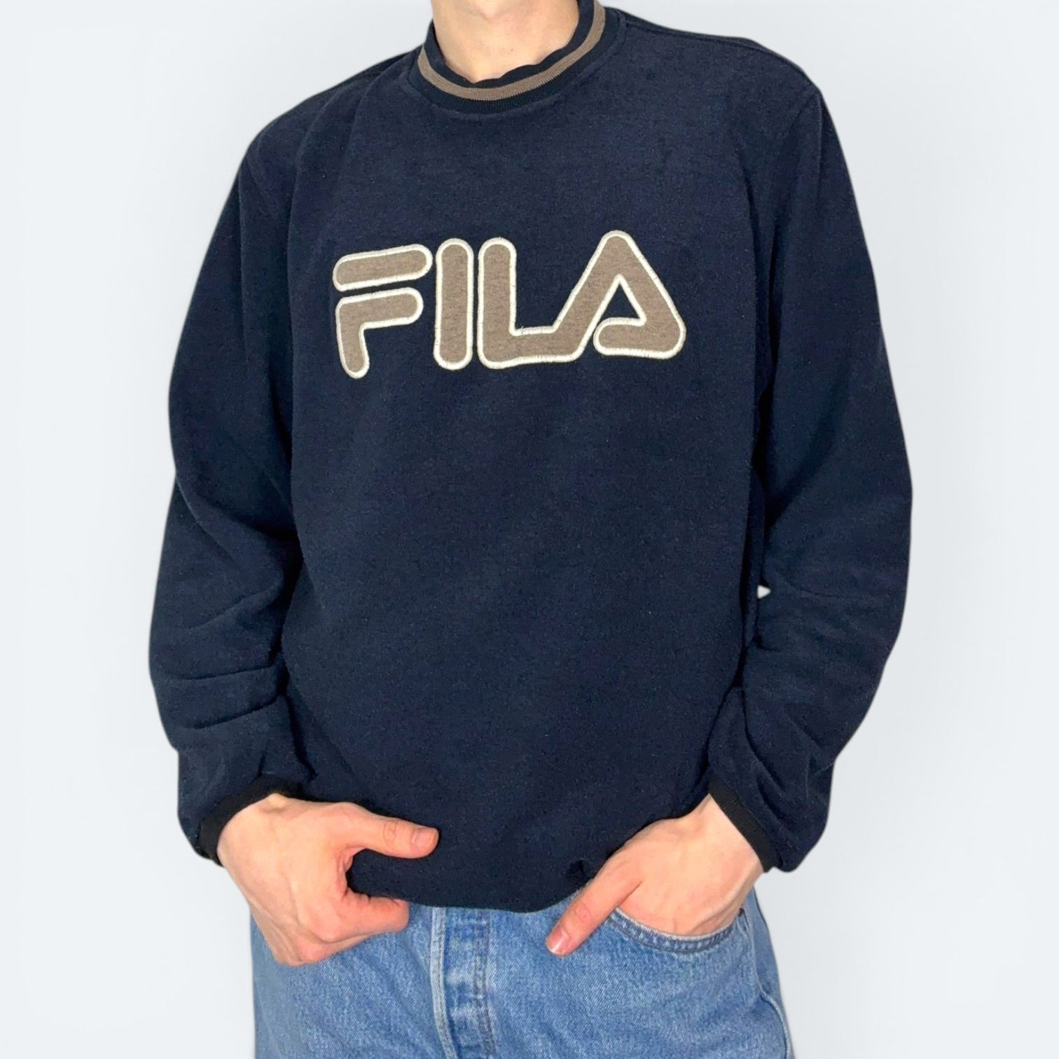 Fila Vintage Fleece Pullover Blau M - Vinverse