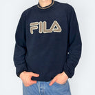 Fila Vintage Fleece Pullover Blau M - Vinverse