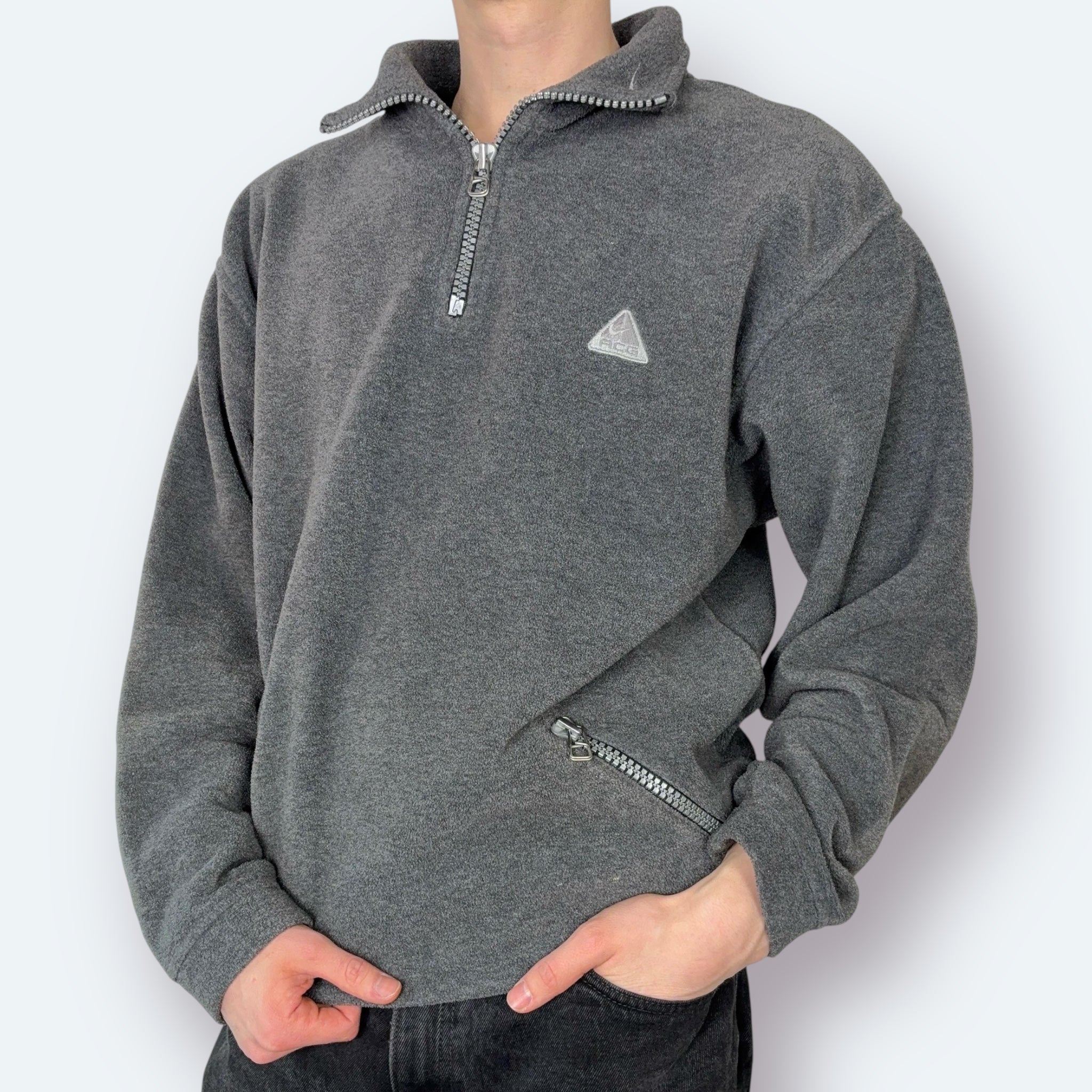 Nike 90s Vintage ACG Fleece Half Zip Grau M - Vinverse