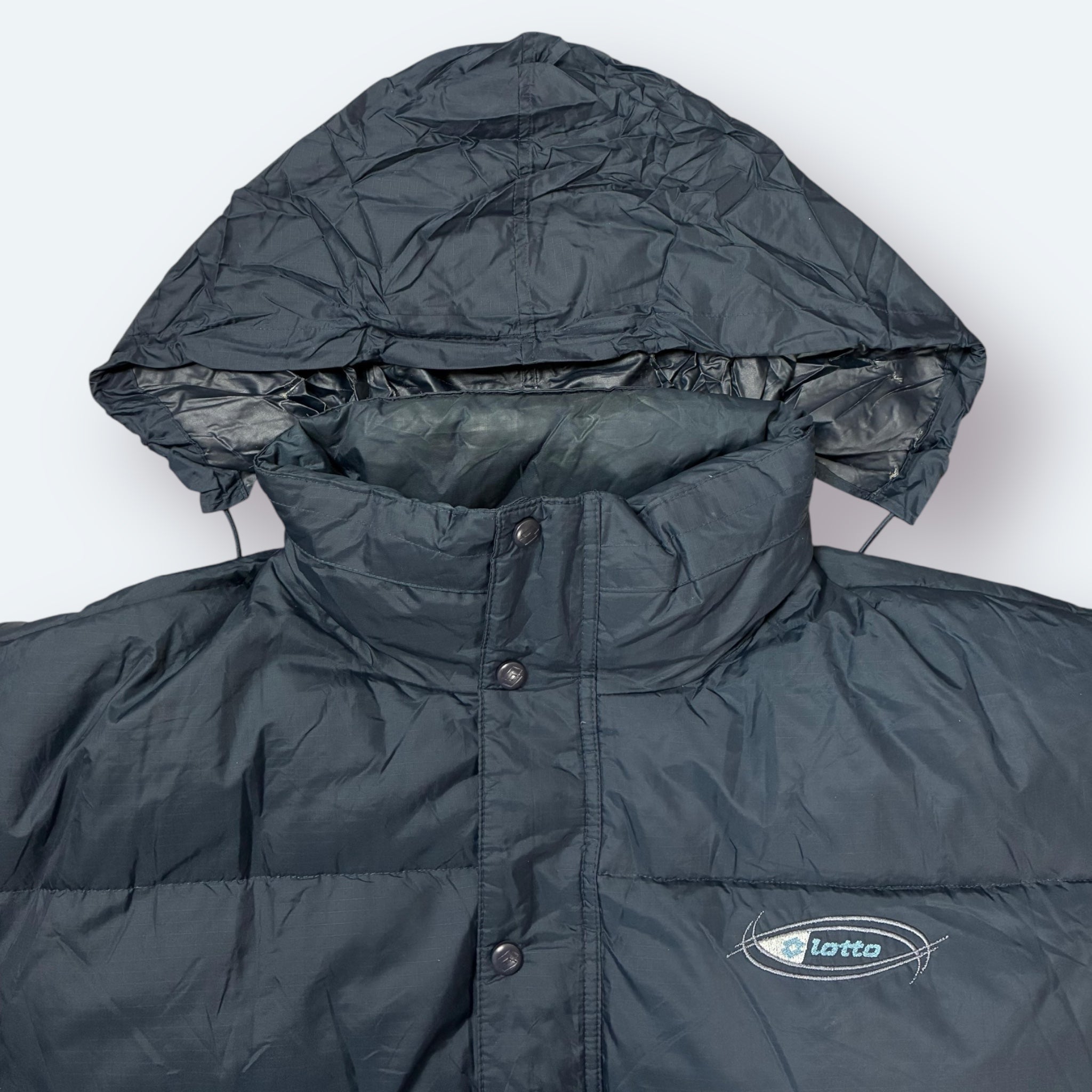 Lotto 2000s Y2K Daunen Puffer Jacke Marineblau XXL - Vinverse