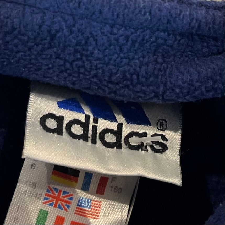 Adidas 90er Vintage Fleece Jacke bestickt Blau L - Vinverse
