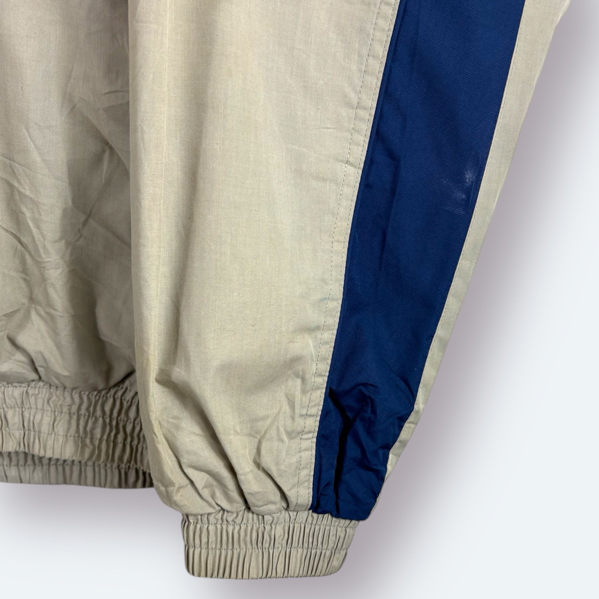 Adidas Vintage Trainingsjacke Beige Marineblau M - Vinverse