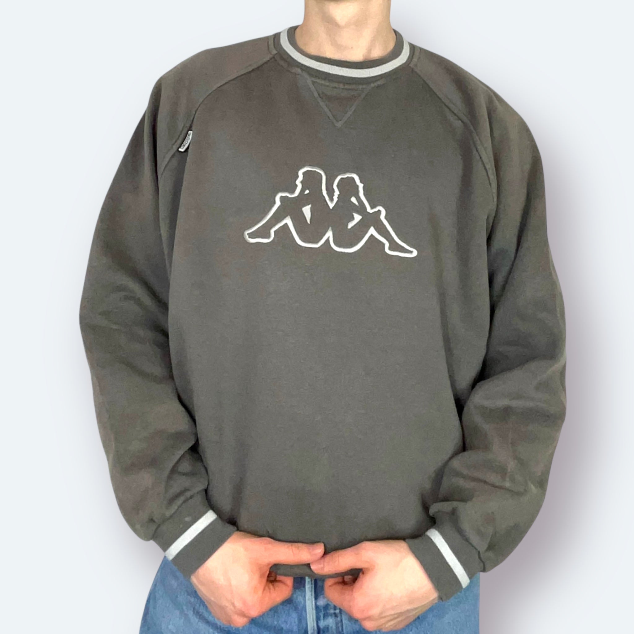 Kappa 90s Vintage Big Logo Sweater Braun XL - Vinverse