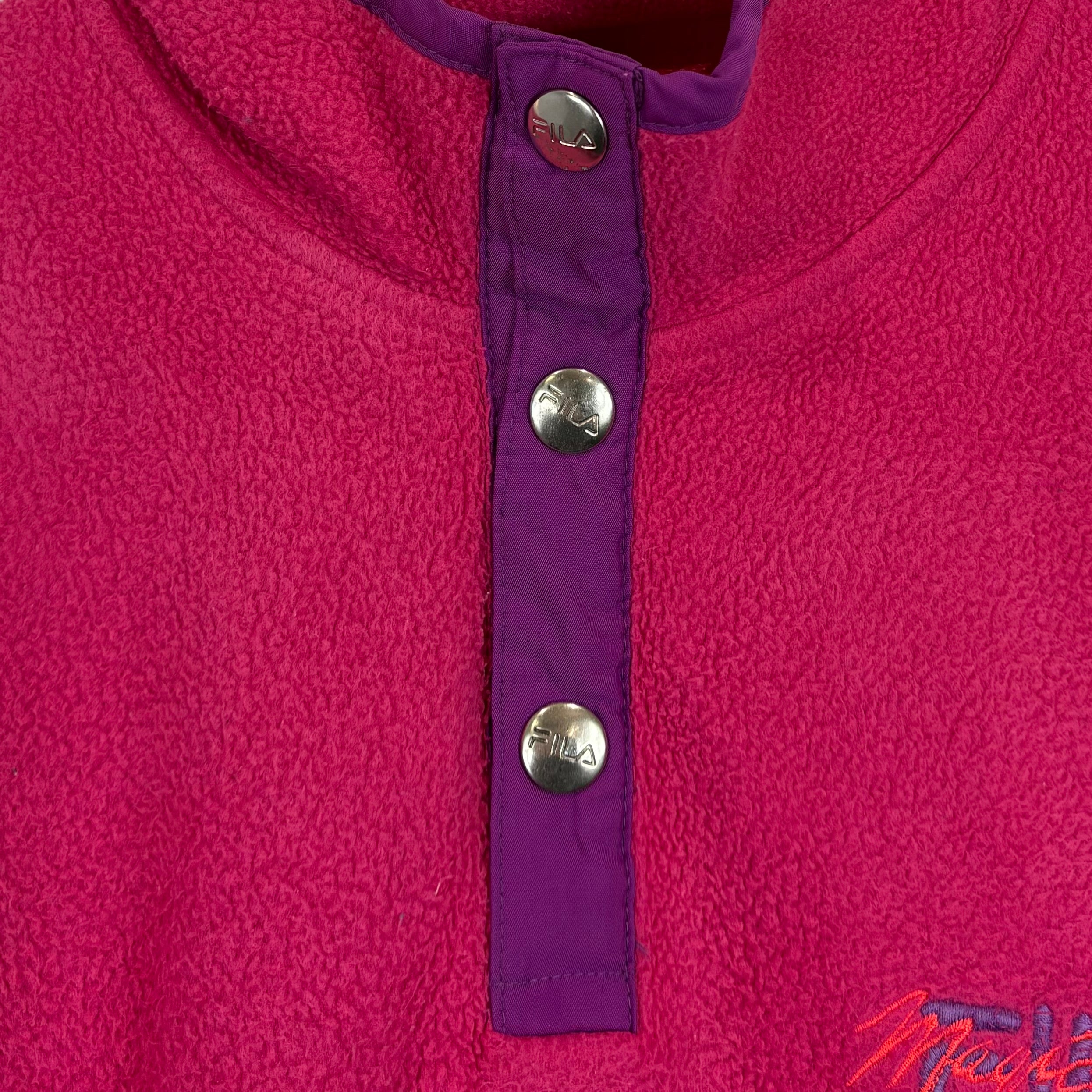 Fila Magic Line 90s Vintage Fleece Sweater Pink L - Vinverse
