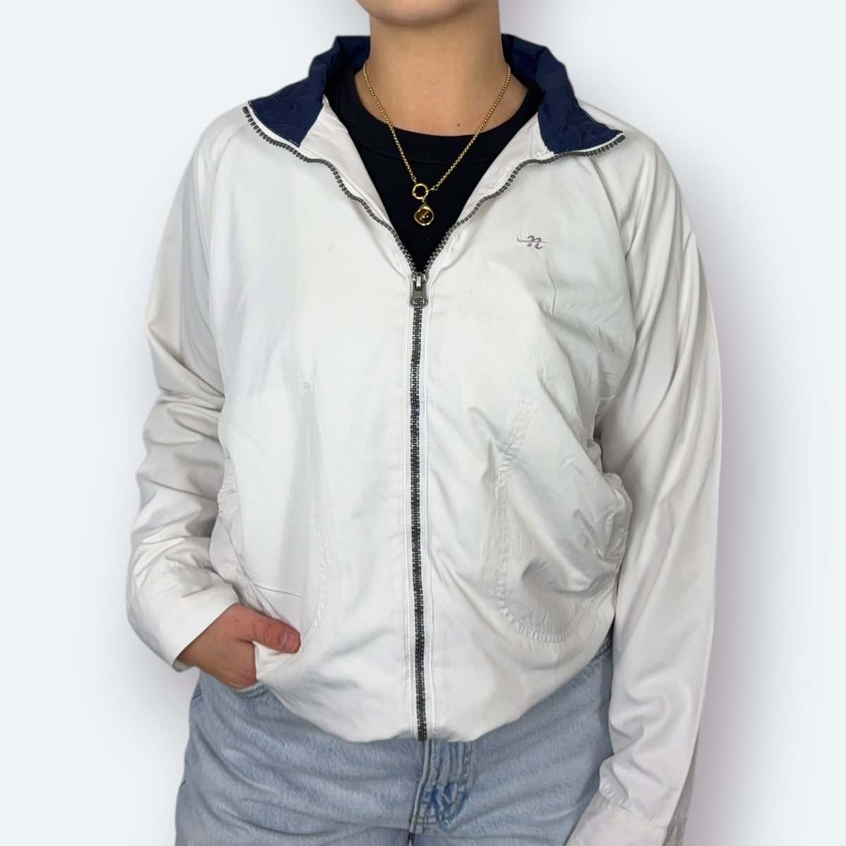 Nike Vintage Trainingsjacke 2000s Weiß S - Vinverse