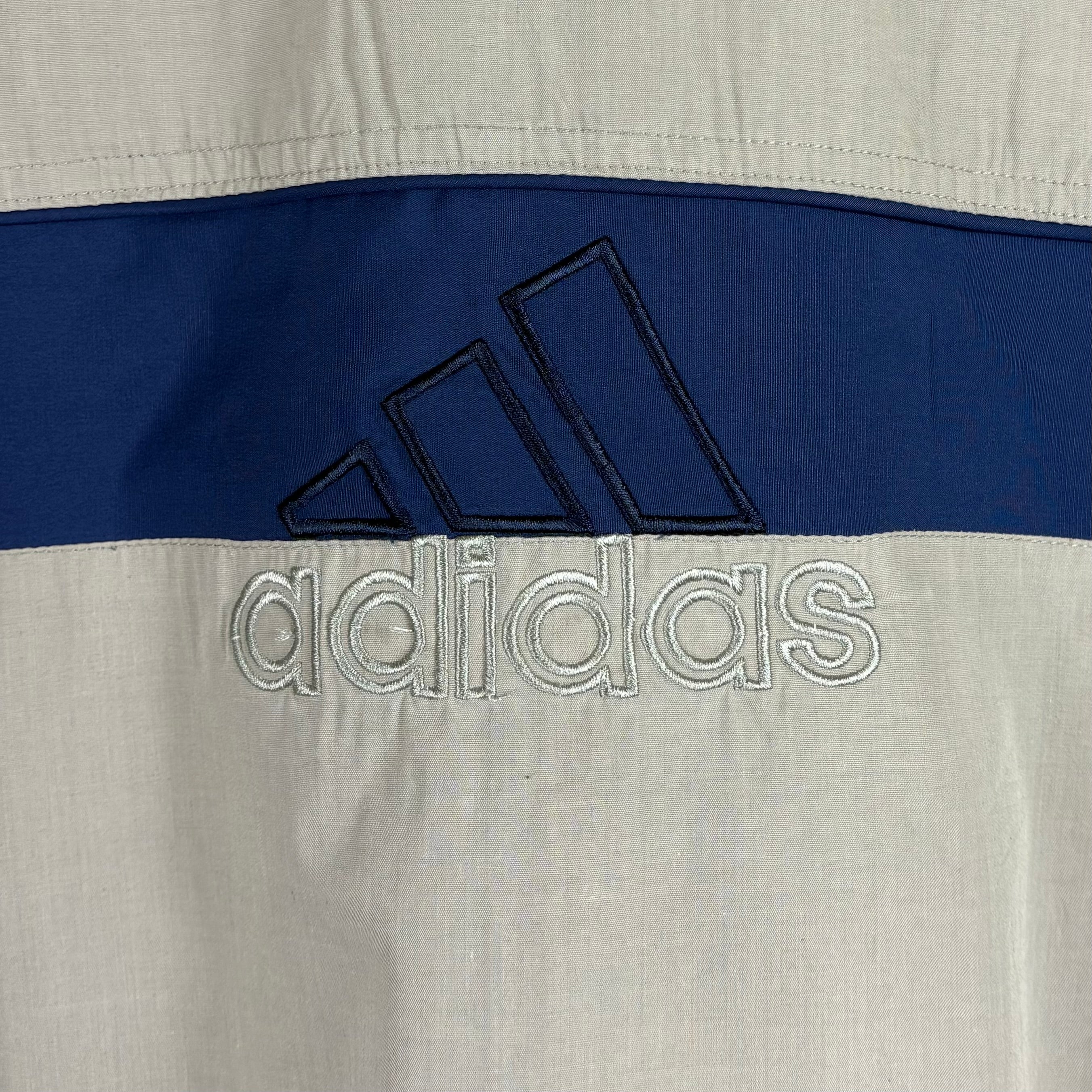 Adidas Vintage Trainingsjacke Beige Marineblau M - Vinverse