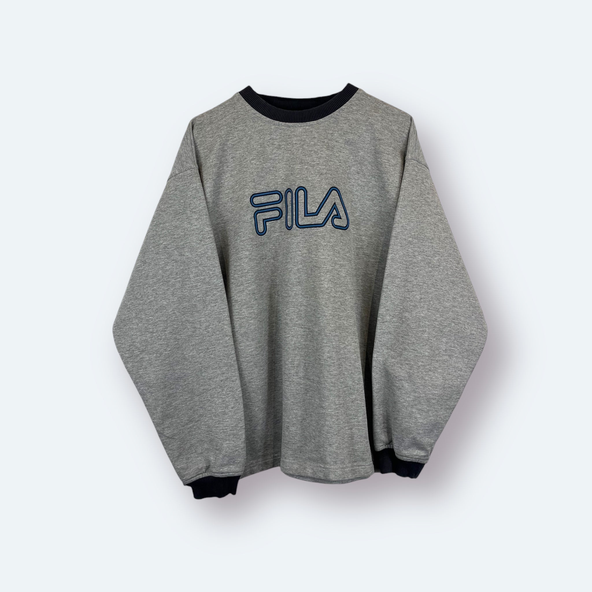Fila 2000s Big Logo Sweater Grau M - Vinverse