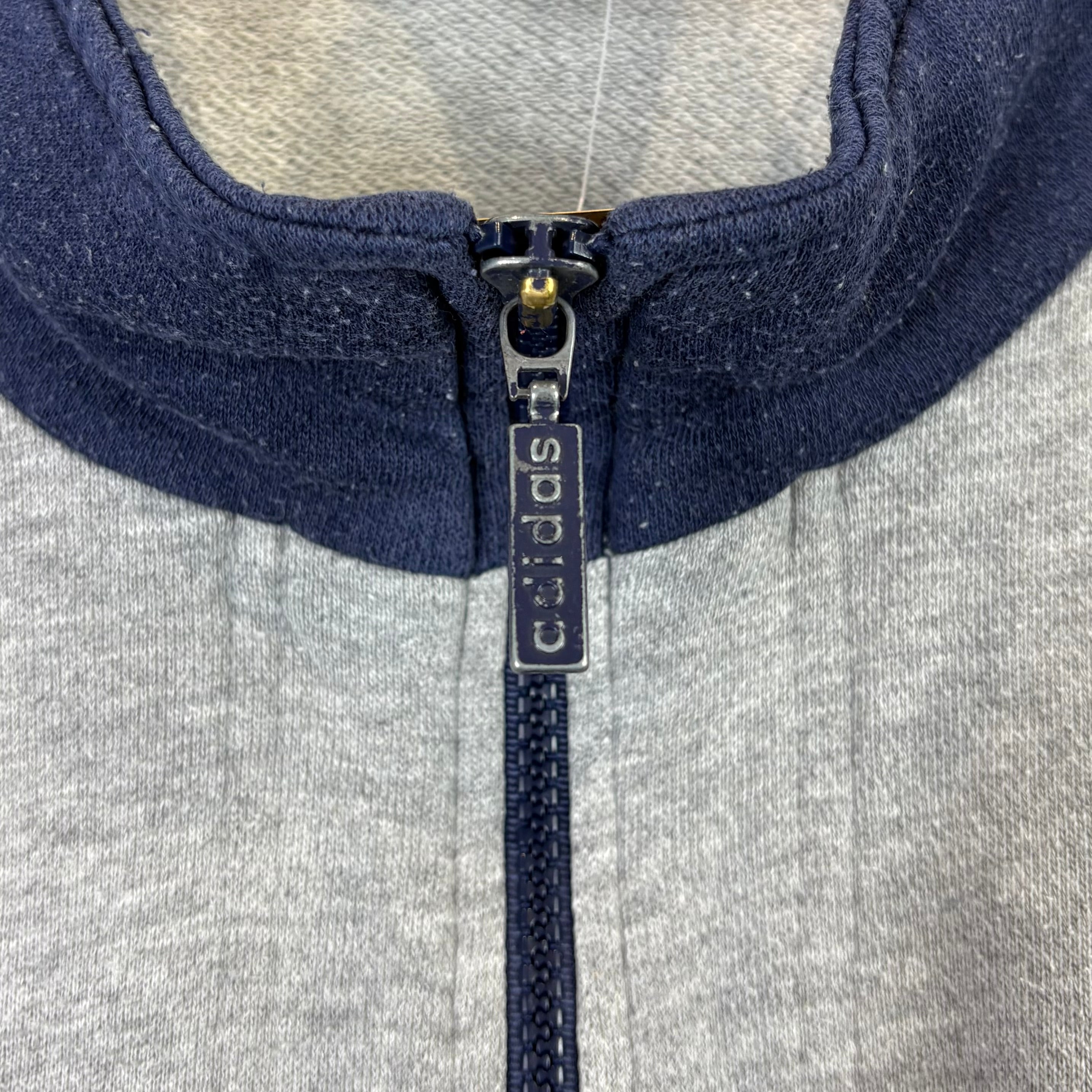 Adidas 90s Vintage Sweatjacke Grau Marineblau M - Vinverse