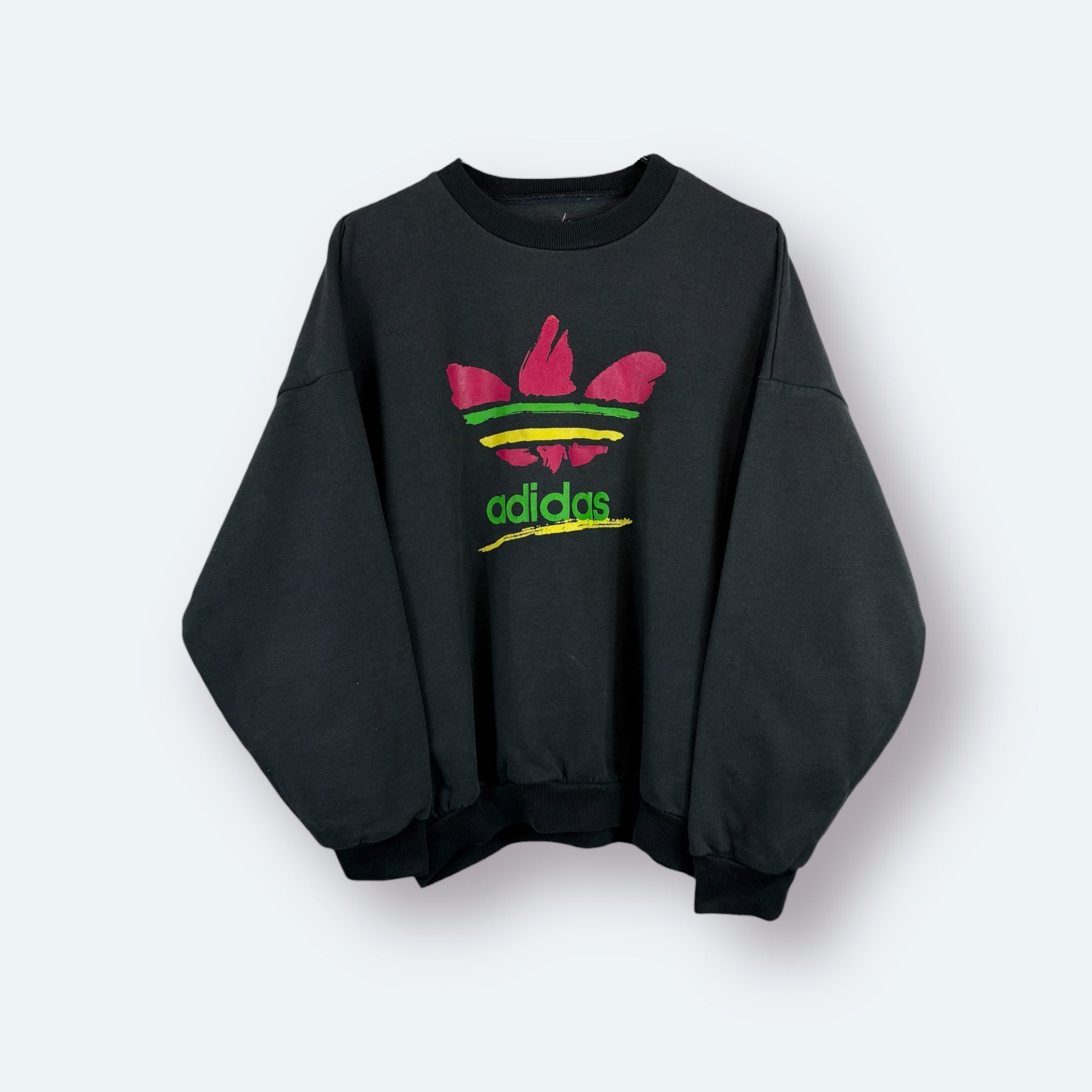 Adidas 80s Vintage Sweater Print Schwarz S - Vinverse