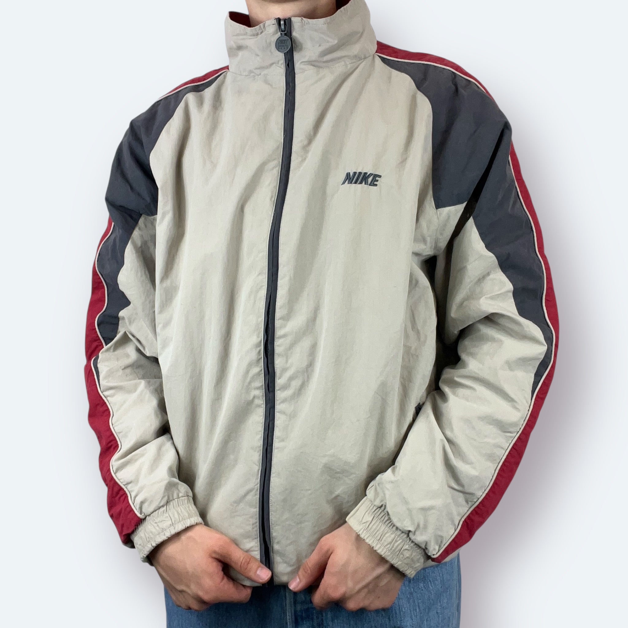 Nike Vintage Trainingsjacke seltenes Tag Beige XL - Vinverse