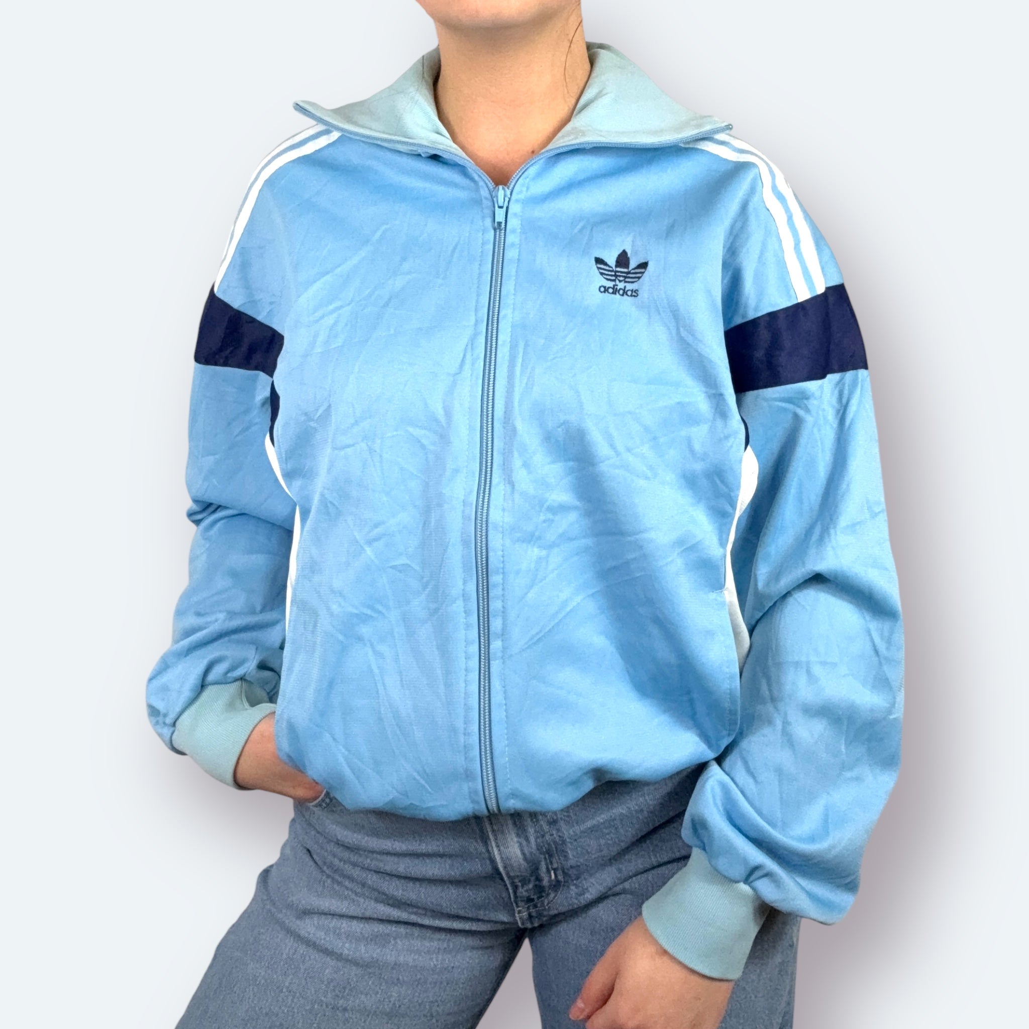 Adidas 80s Vintage Trainingsjacke Hellblau M - Vinverse