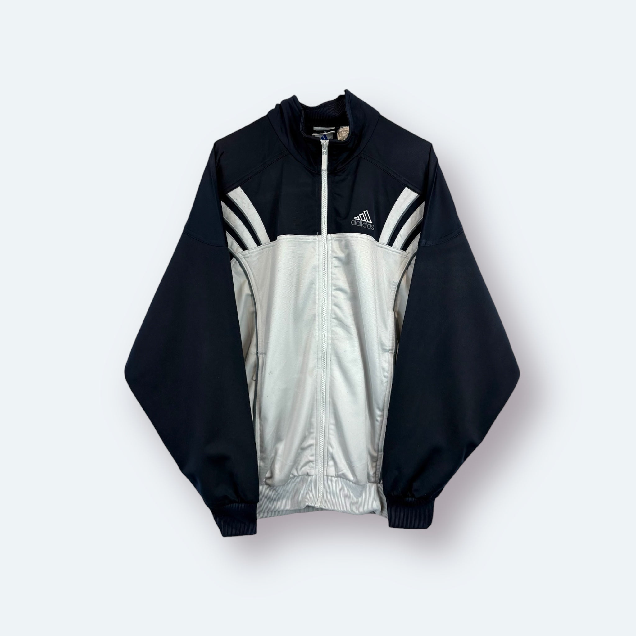 Adidas Vintage Trainingsjacke Grau Schwarz S - Vinverse