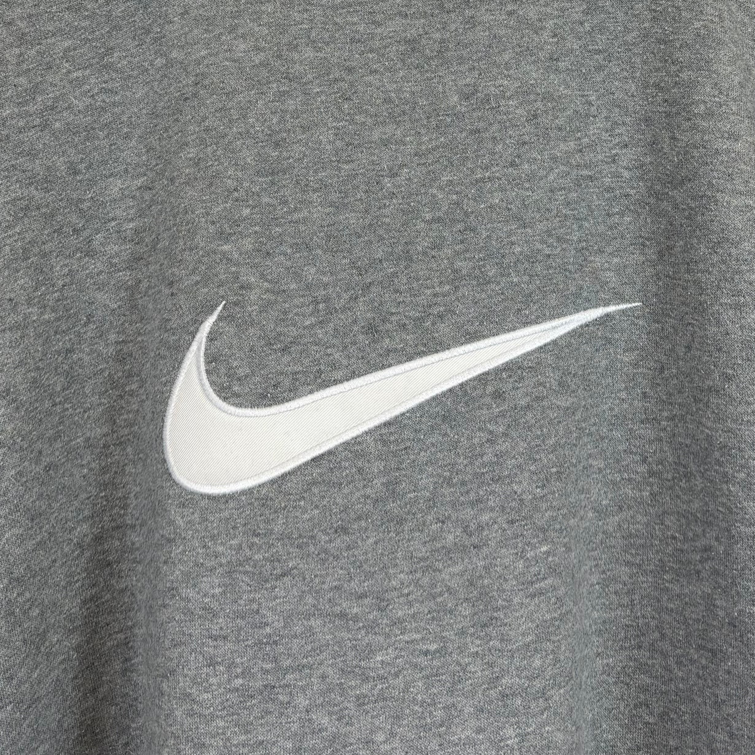 Nike 2000s Y2K Sweater Center Swoosh Grau XL - Vinverse