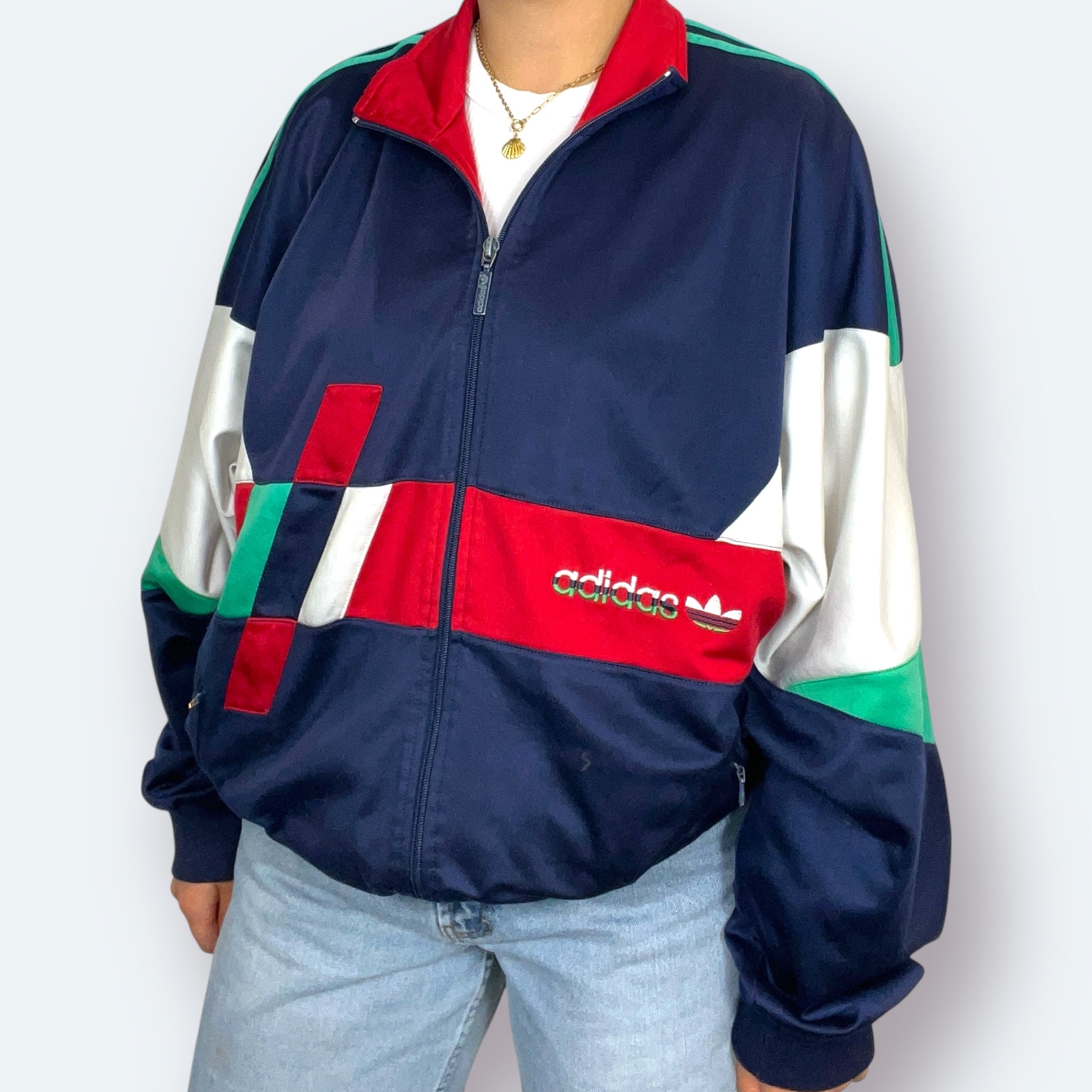 Adidas 80er Vintage Trainingsjacke Blau XL - Vinverse