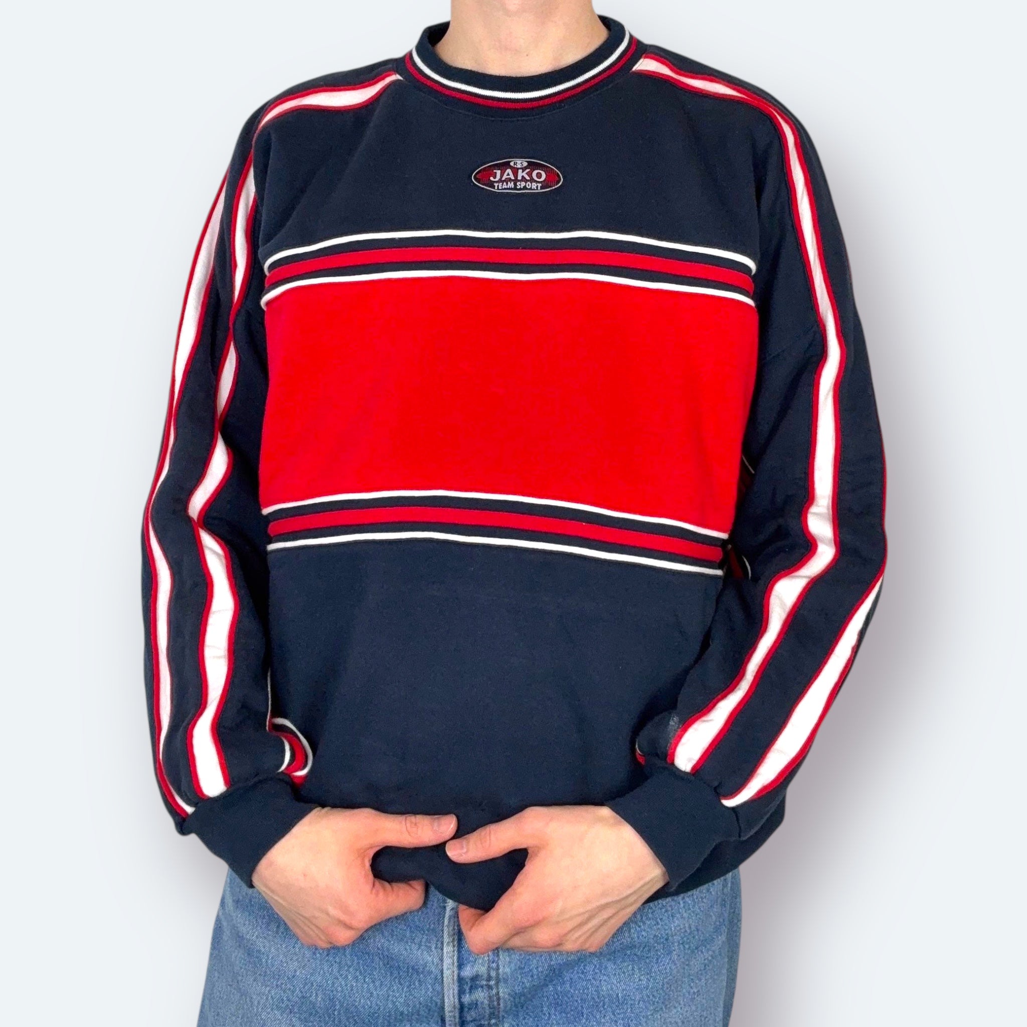 Jako Vintage Sweater Blau Rot Weiß L - Vinverse
