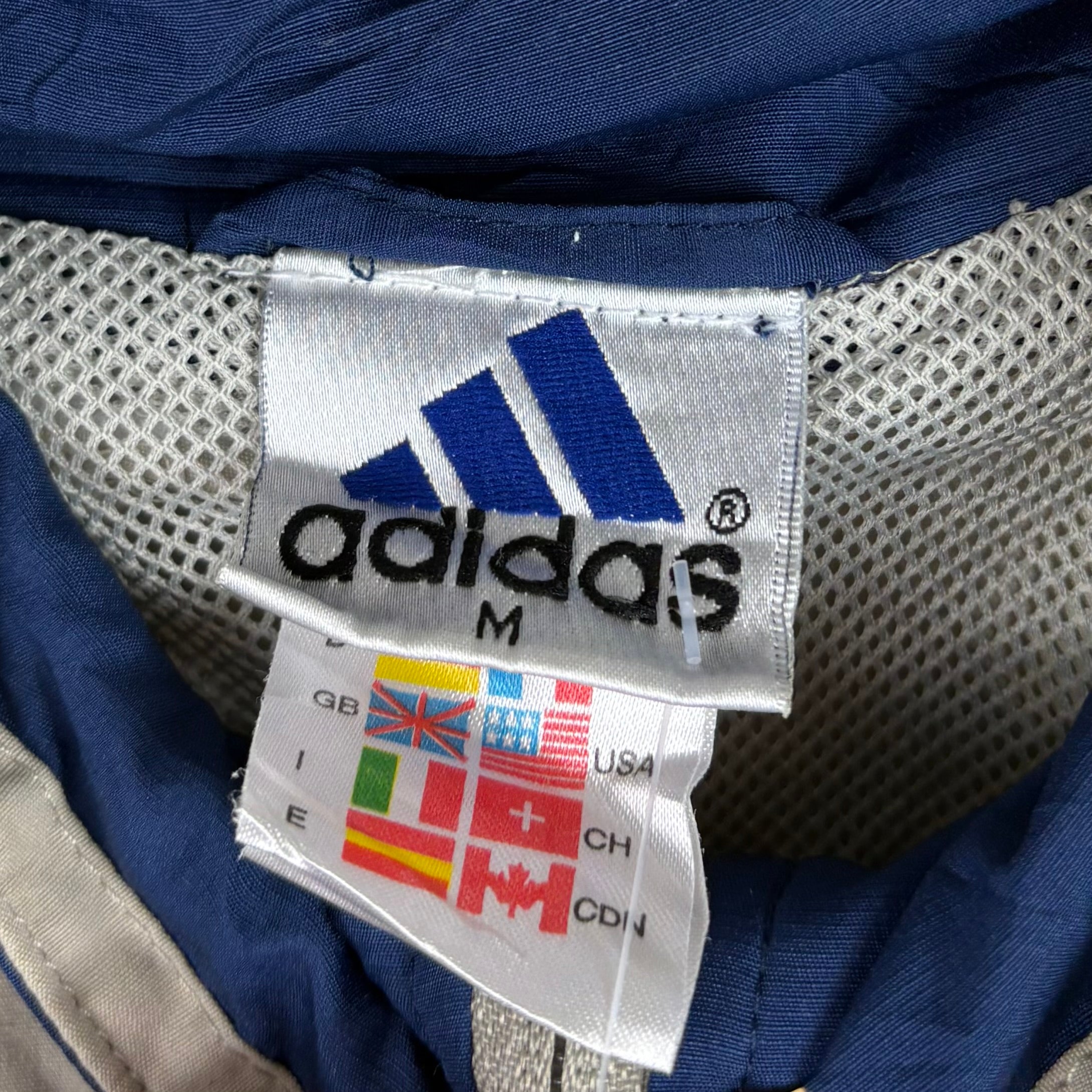Adidas Vintage Trainingsjacke Beige Marineblau M - Vinverse
