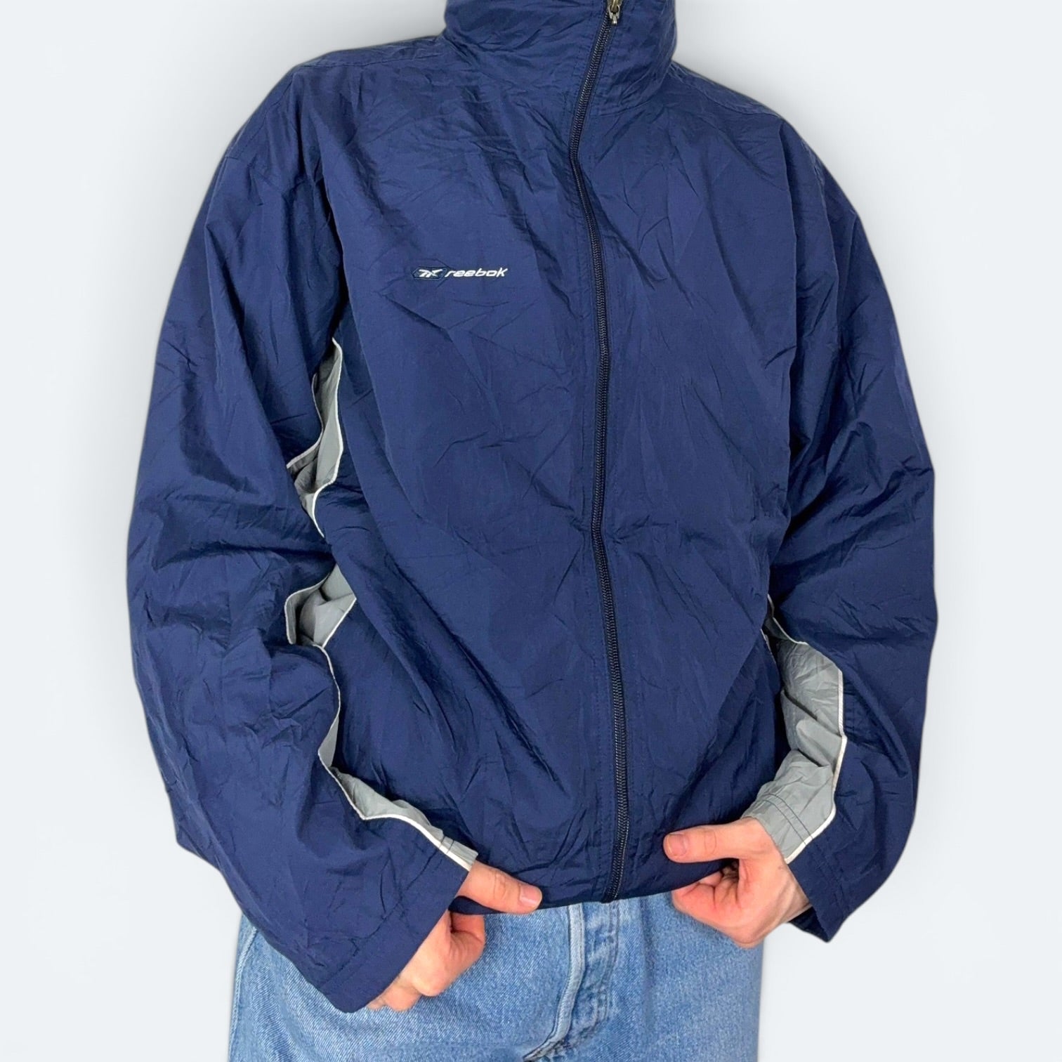 Reebok Vintage Trainingsjacke blau grau L - Vinverse