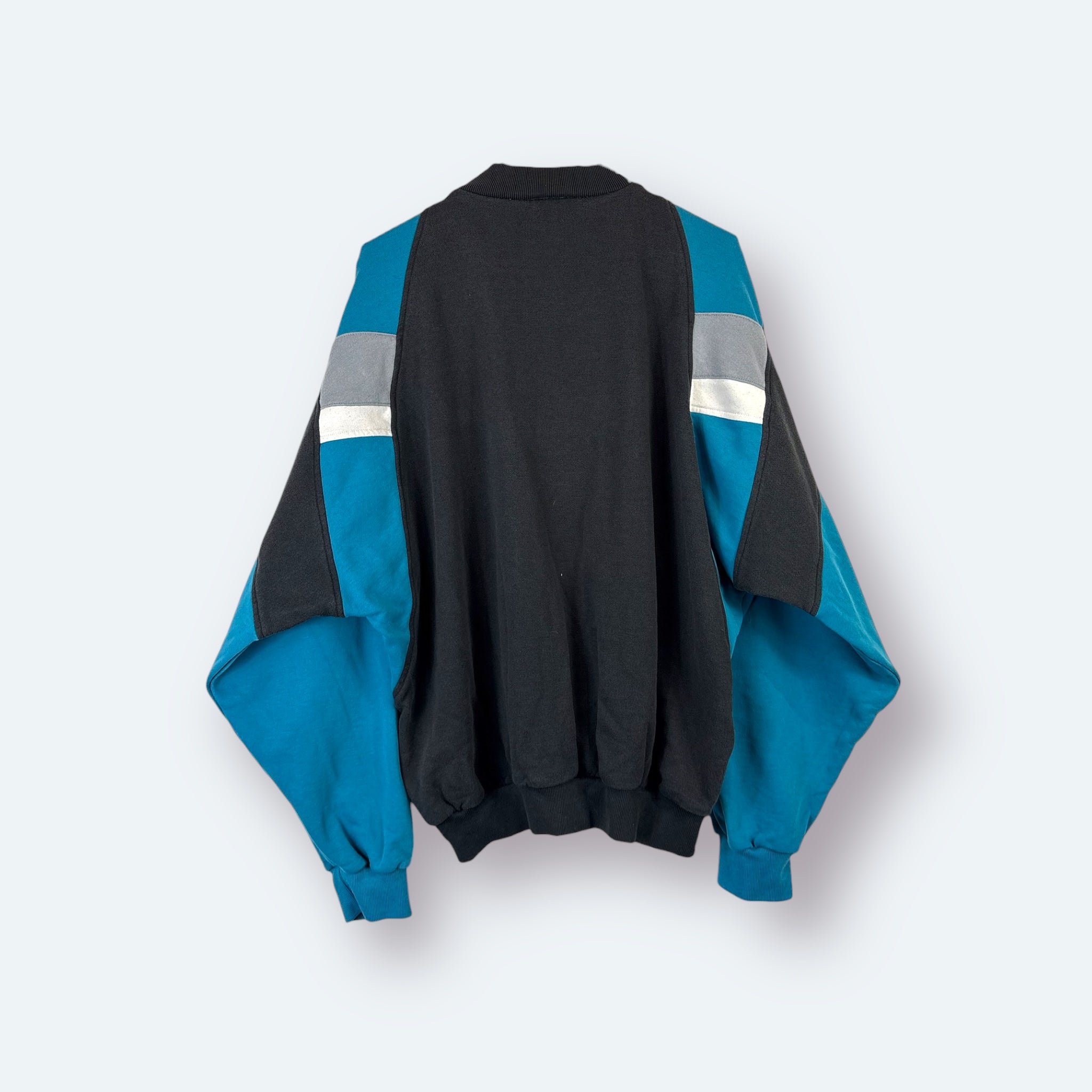 Adidas 90s Vintage Half Zip Sweater Türkis Grau L - Vinverse
