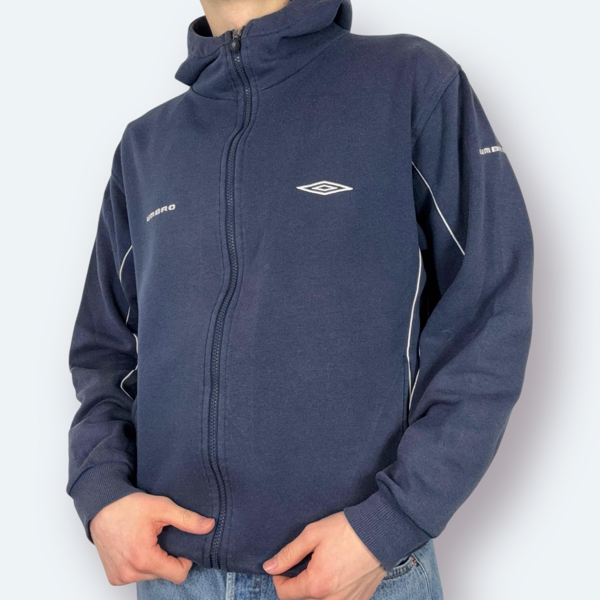 Umbro 90s Vintage Zip Hoodie Marineblau M - Vinverse