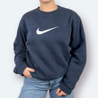 Nike 2000s Sweater Center Swoosh Marineblau M - Vinverse