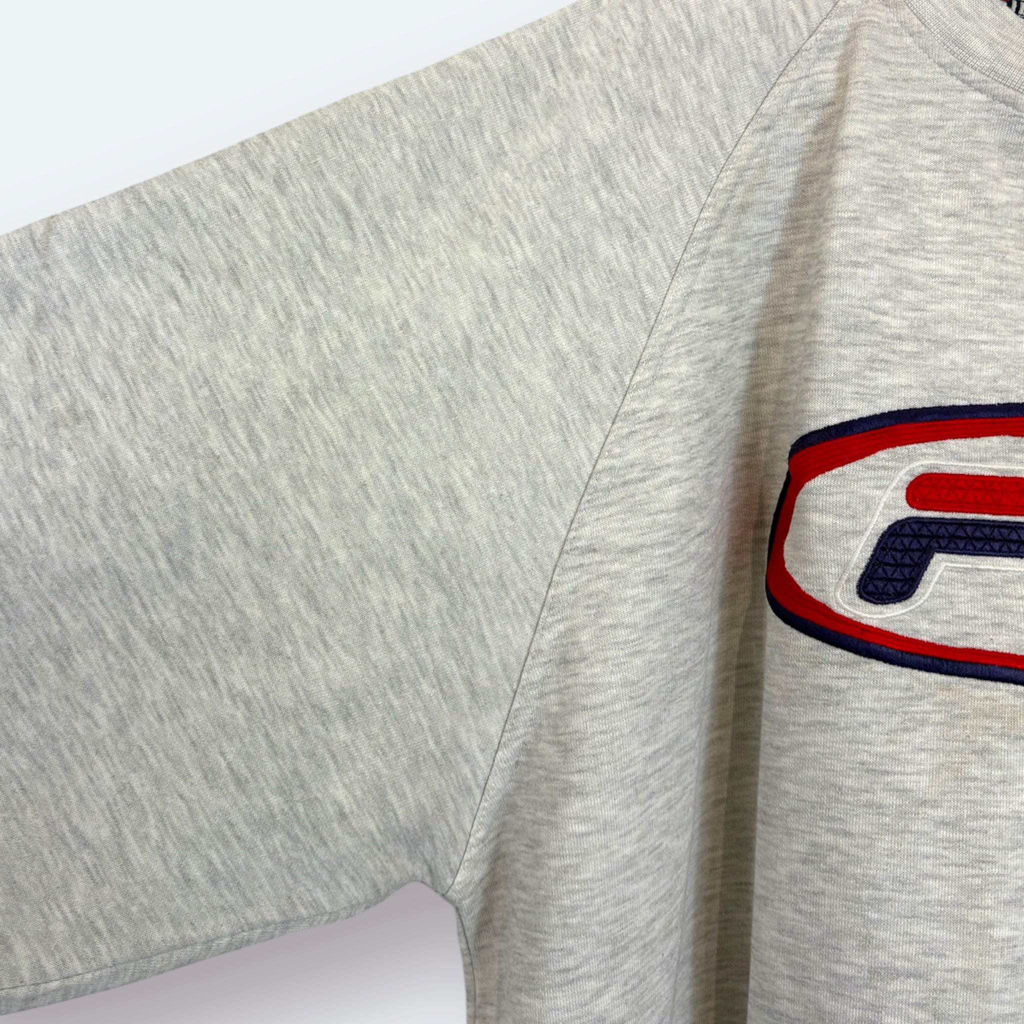 Fila 90s Vintage Sweater Big Logo Grau XL - Vinverse