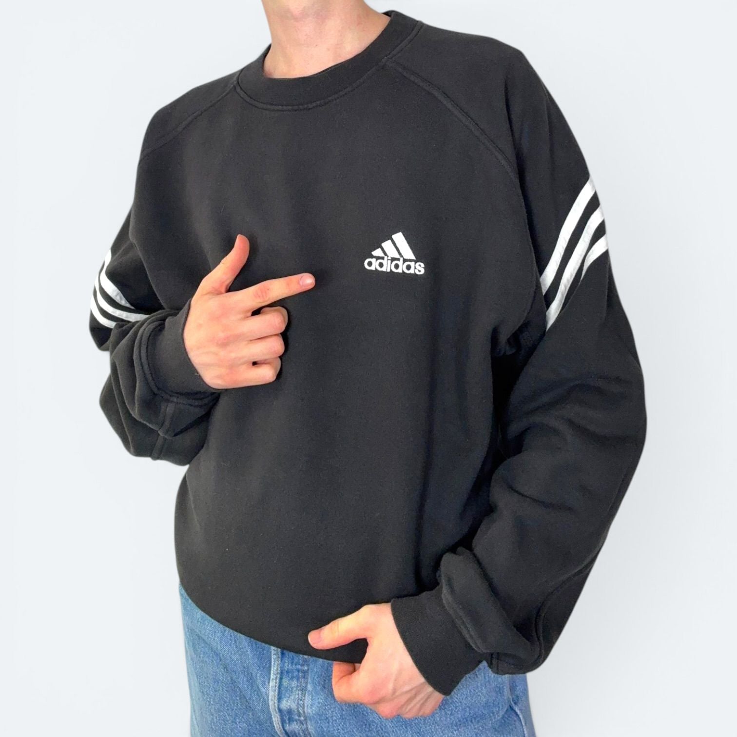 Adidas Vintage Sweater Schwarz XL - Vinverse
