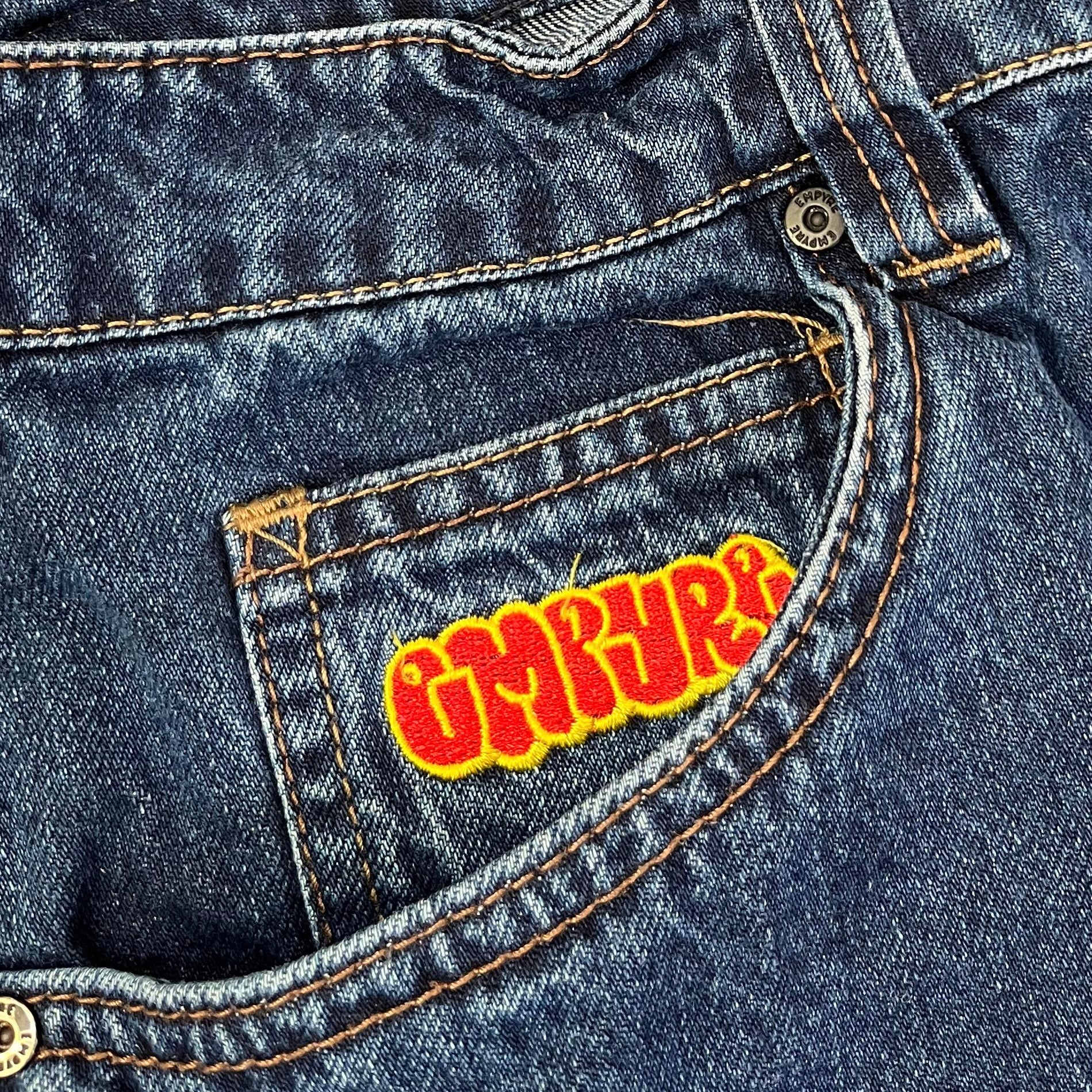 Empyre Jeans bestickt Blau Gr. 28 - Vinverse