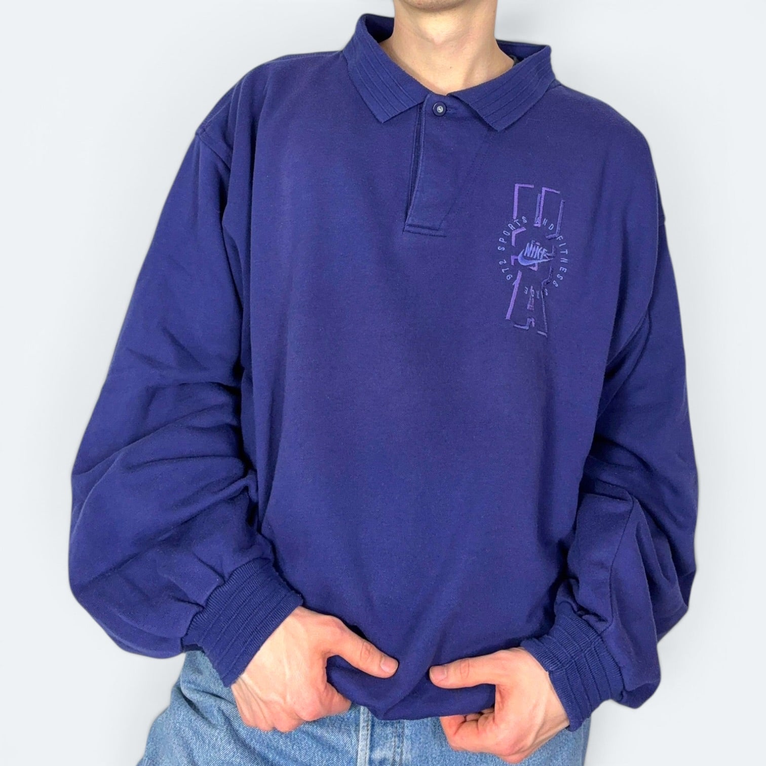 Nike Vintage Polo Sweater 80s Lila XL Rare - Vinverse