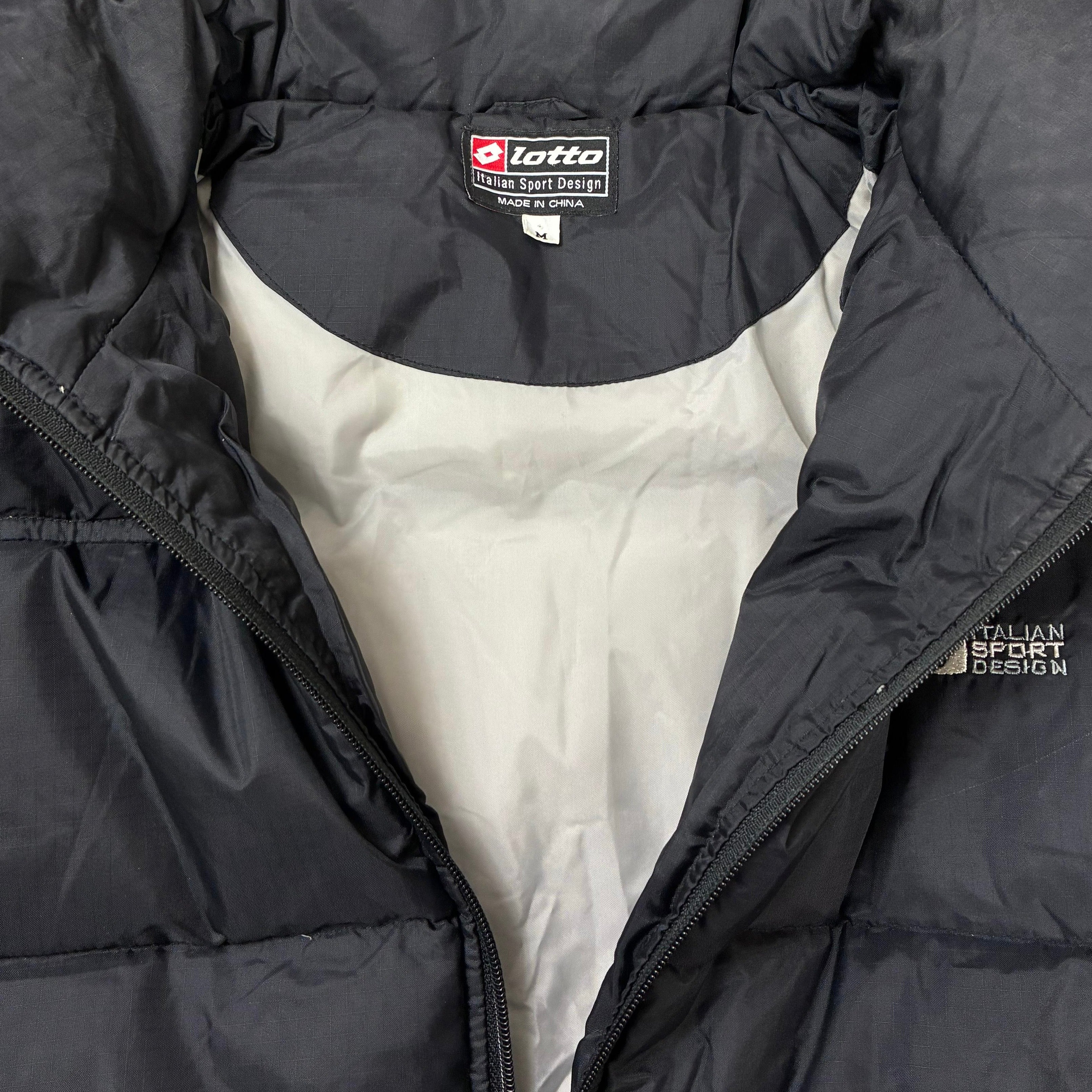 Lotto 2000s Y2K Daunen Puffer Jacke Schwarz M - Vinverse