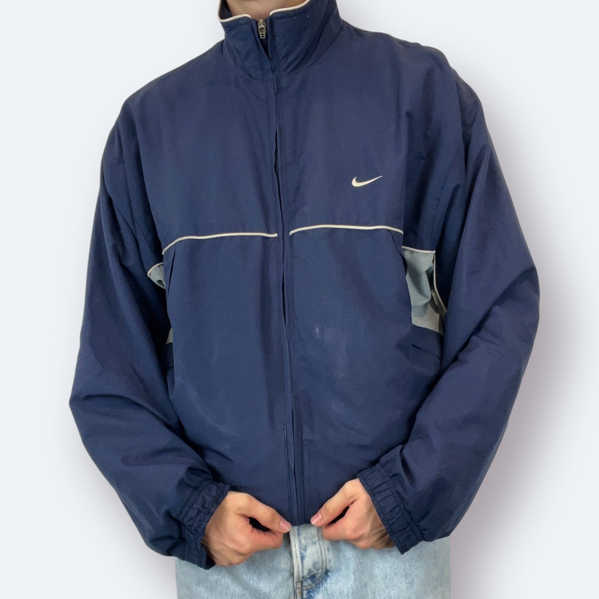 Nike 2000s Y2K Trainingsjacke Blau L - Vinverse