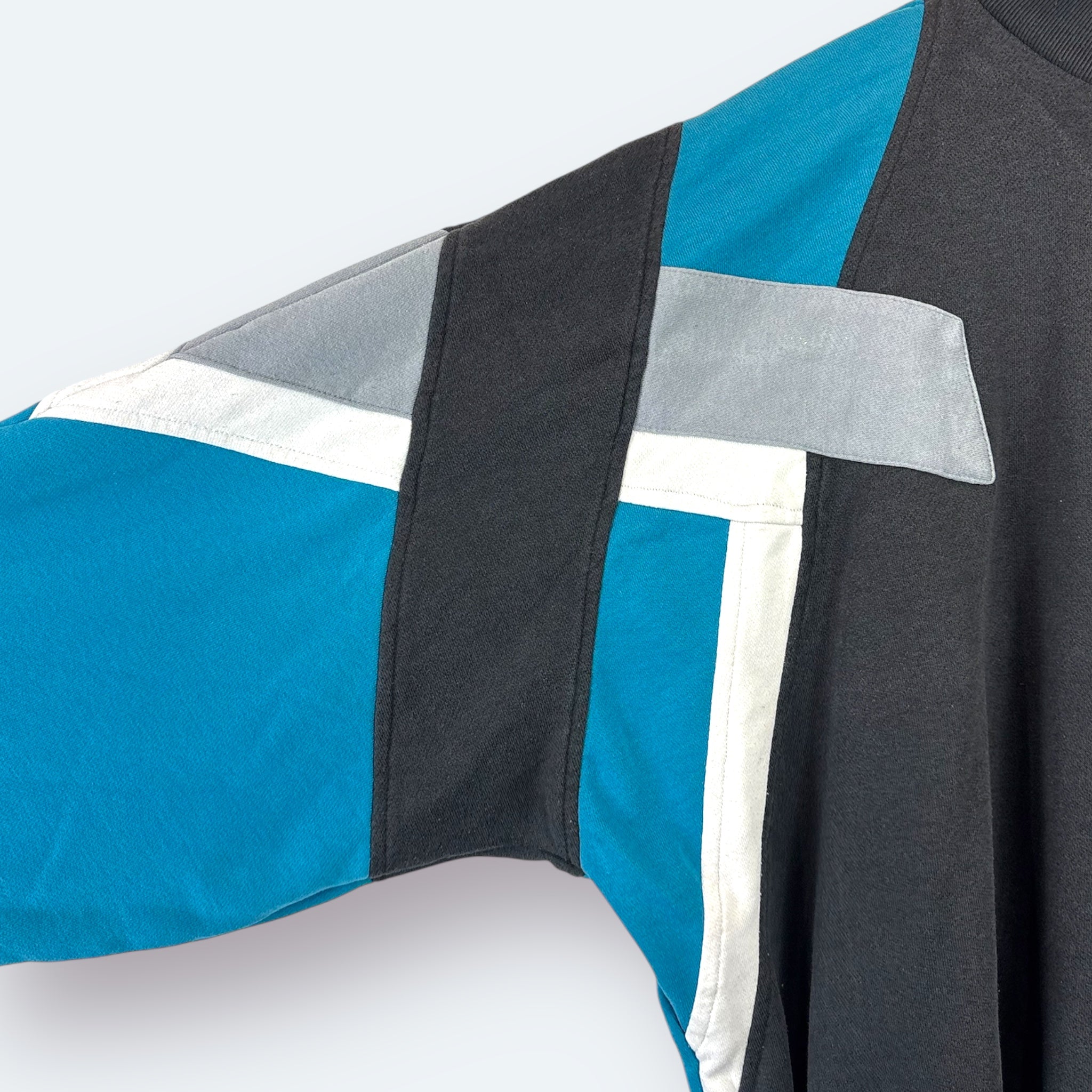 Adidas 90s Vintage Half Zip Sweater Türkis Grau L - Vinverse