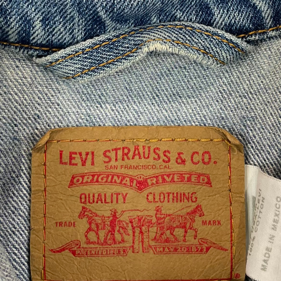 Distressed Levi’s Jeans Jacke Blau Damen L - Vinverse