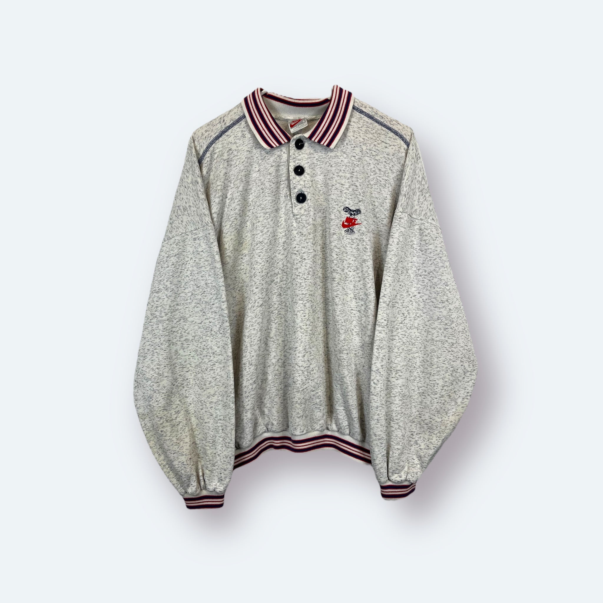 Nike 90er Vintage Sweater bestickt Grau S - Vinverse