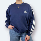 Adidas 90s Vintage Sweater Marineblau M - Vinverse