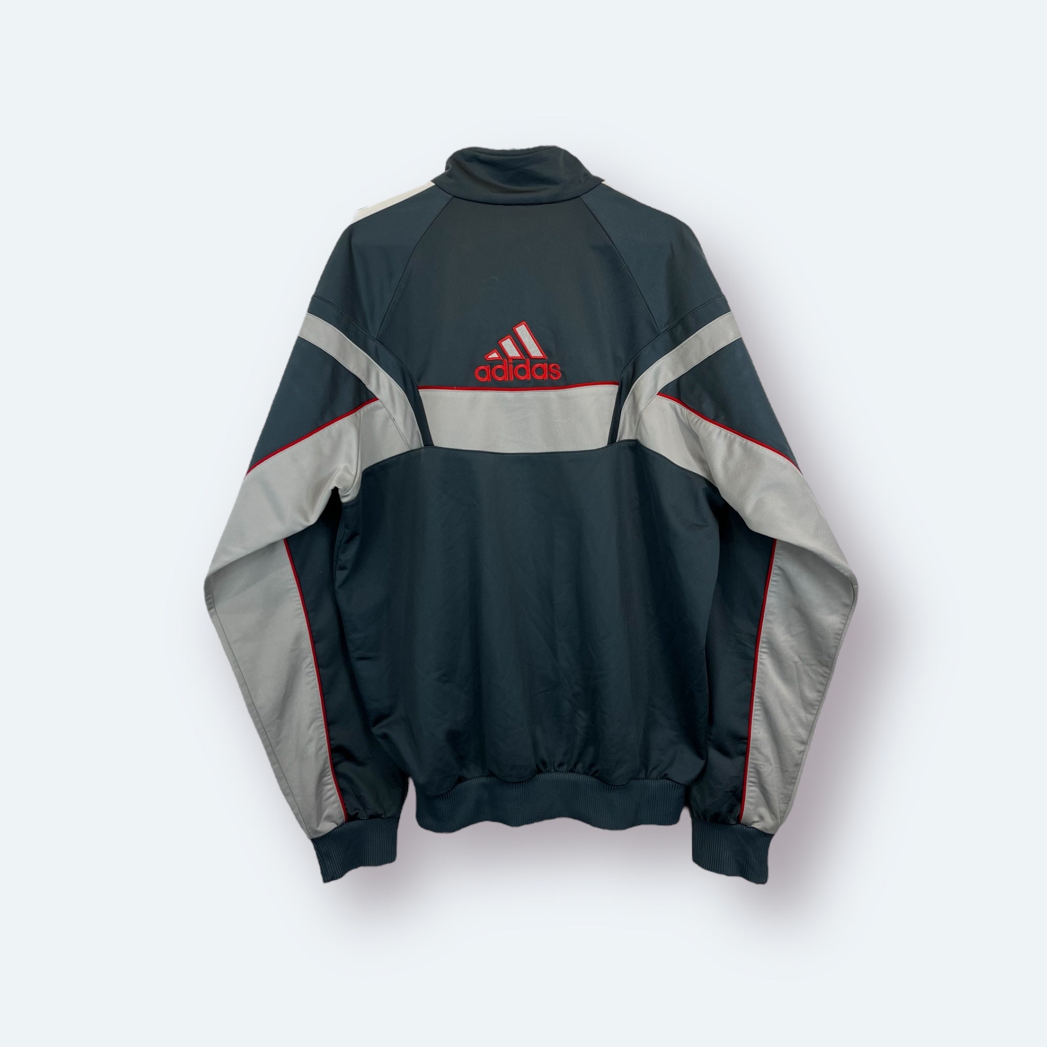 Adidas 2000er Trainingsjacke mit Rückenstick Grau M - Vinverse