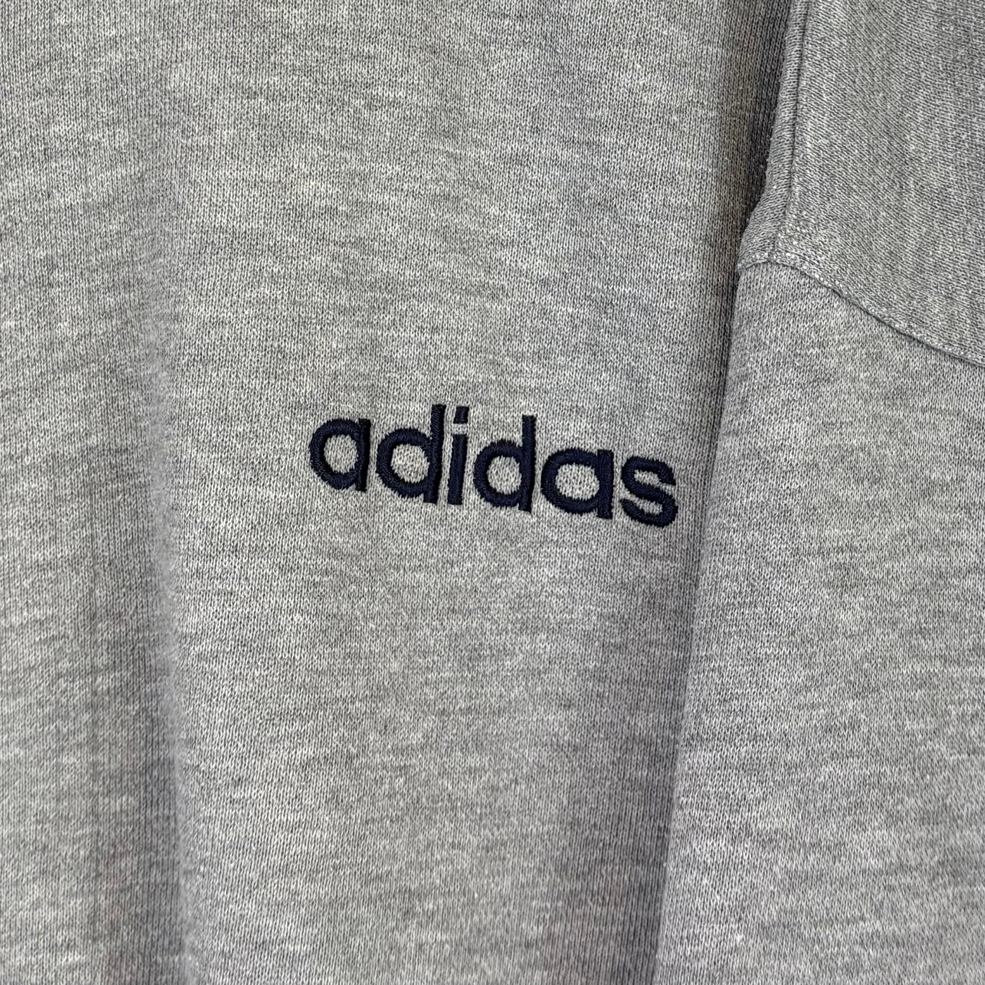 Adidas 90s Vintage Sweatjacke Grau Marineblau M - Vinverse